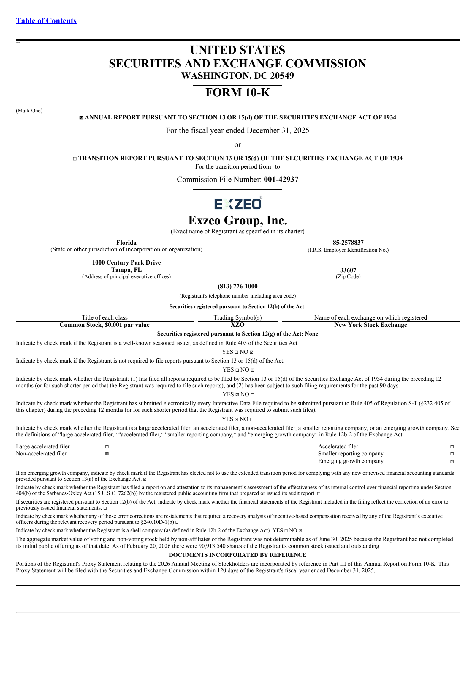 Exzeo Group's Q4 2025 Annual report