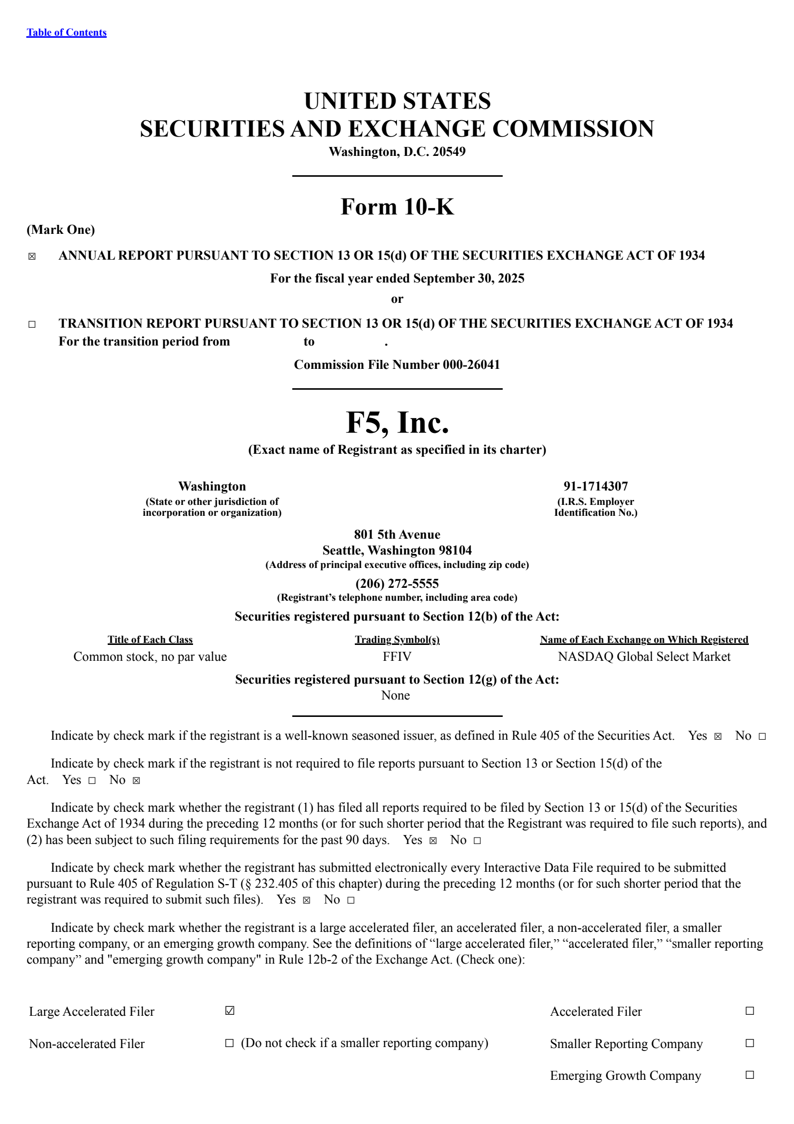 F5's Q4 2025 Annual Report