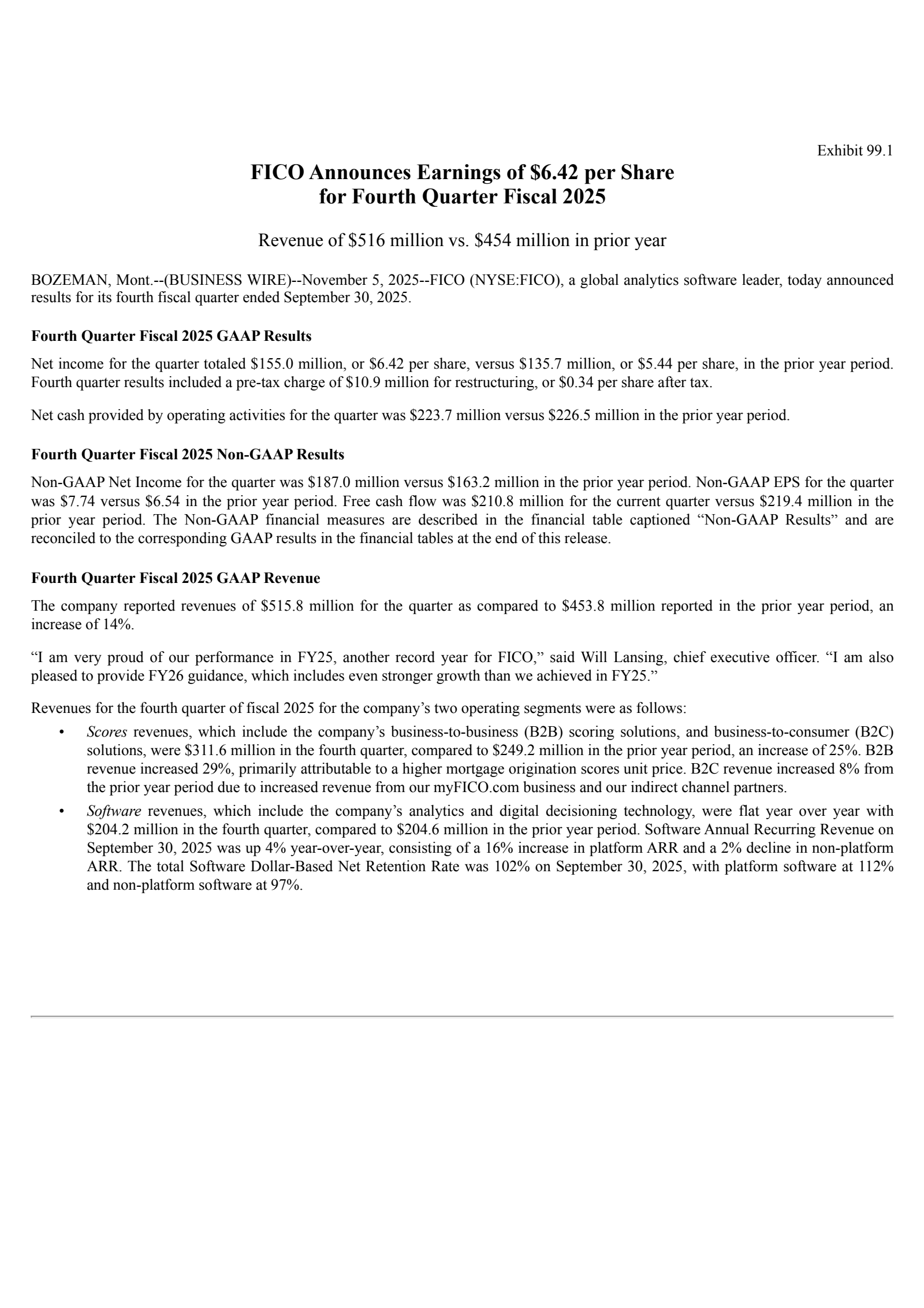 Fair Isaac's Q4 2025 Earnings Release