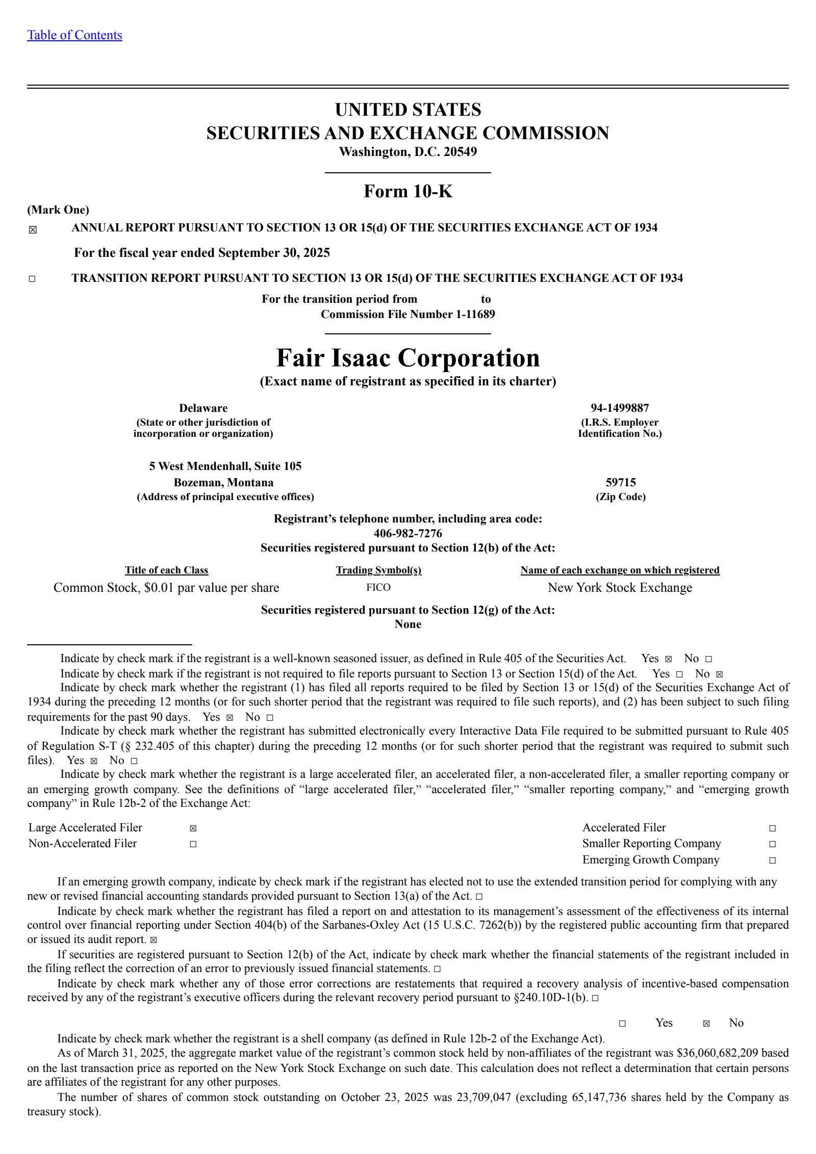 Fair Isaac's Q4 2025 Annual Report