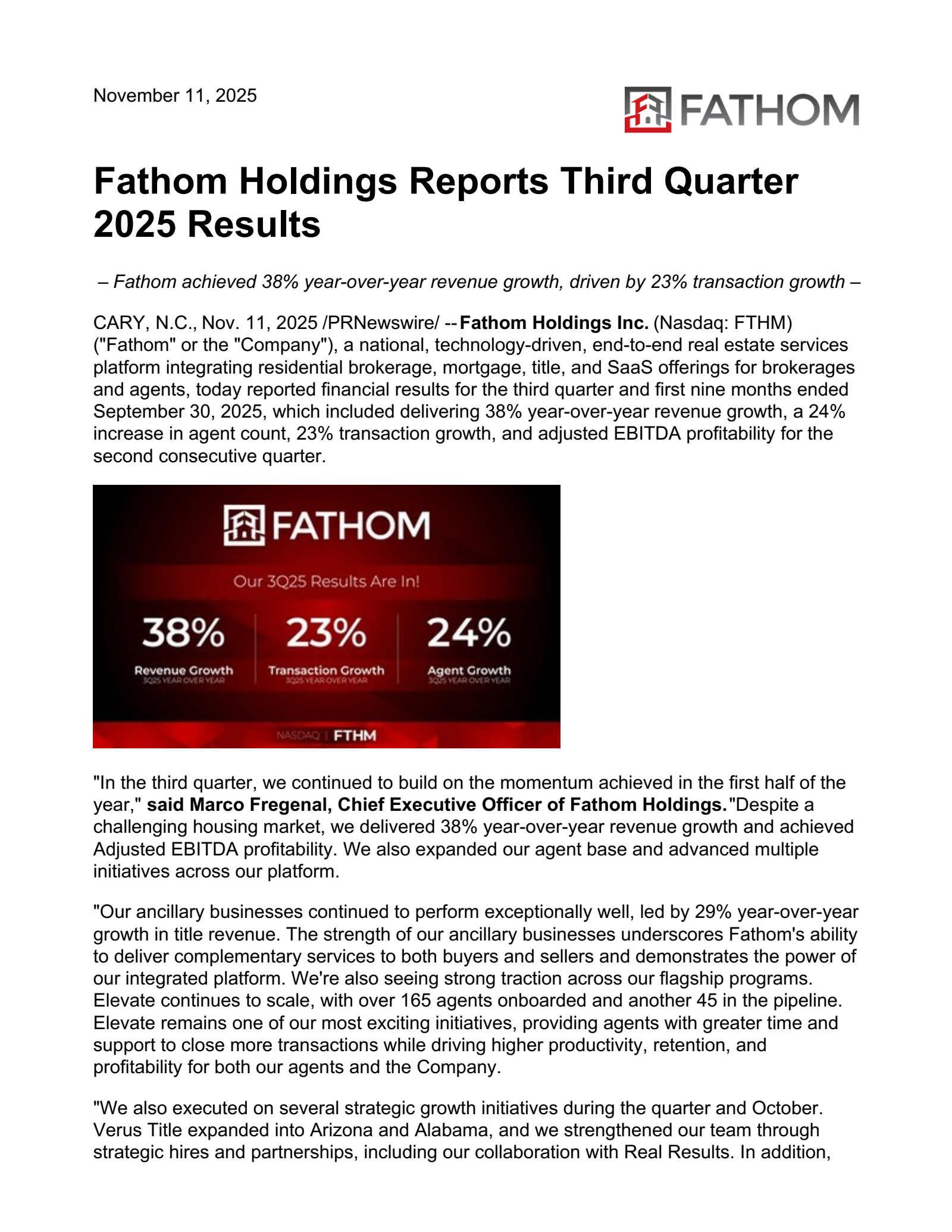 Fathom's Q3 2025 Earnings Release