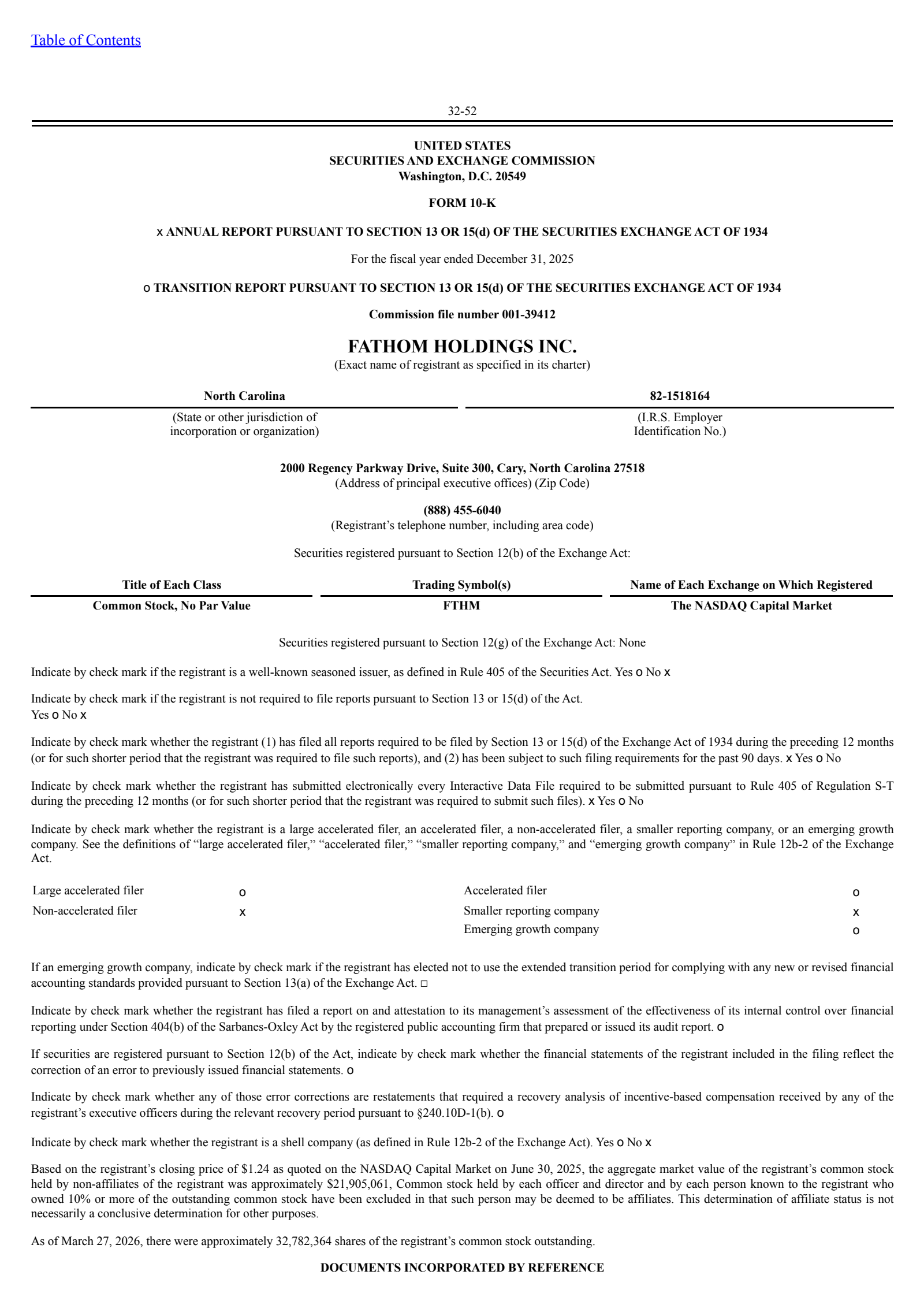 Fathom's Q4 2025 Annual report
