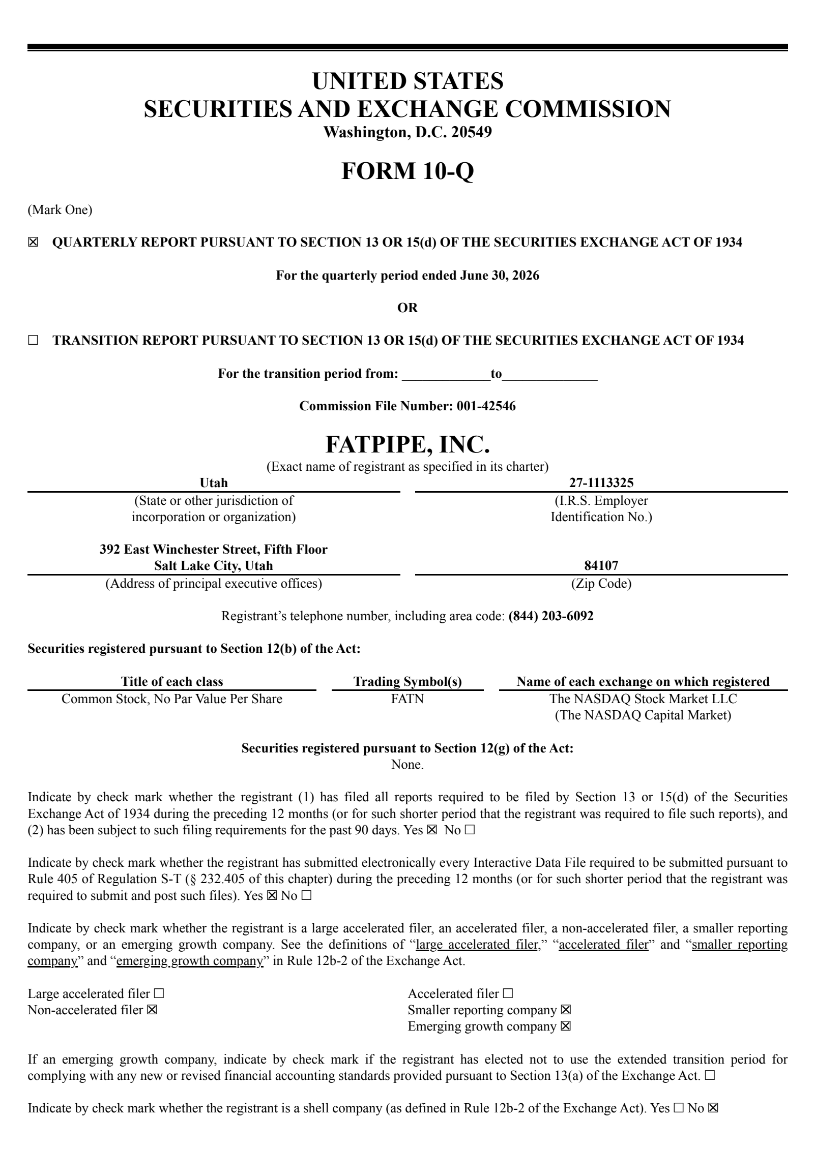 Fatpipe Inc/UT's Q1 2027 Quarterly report