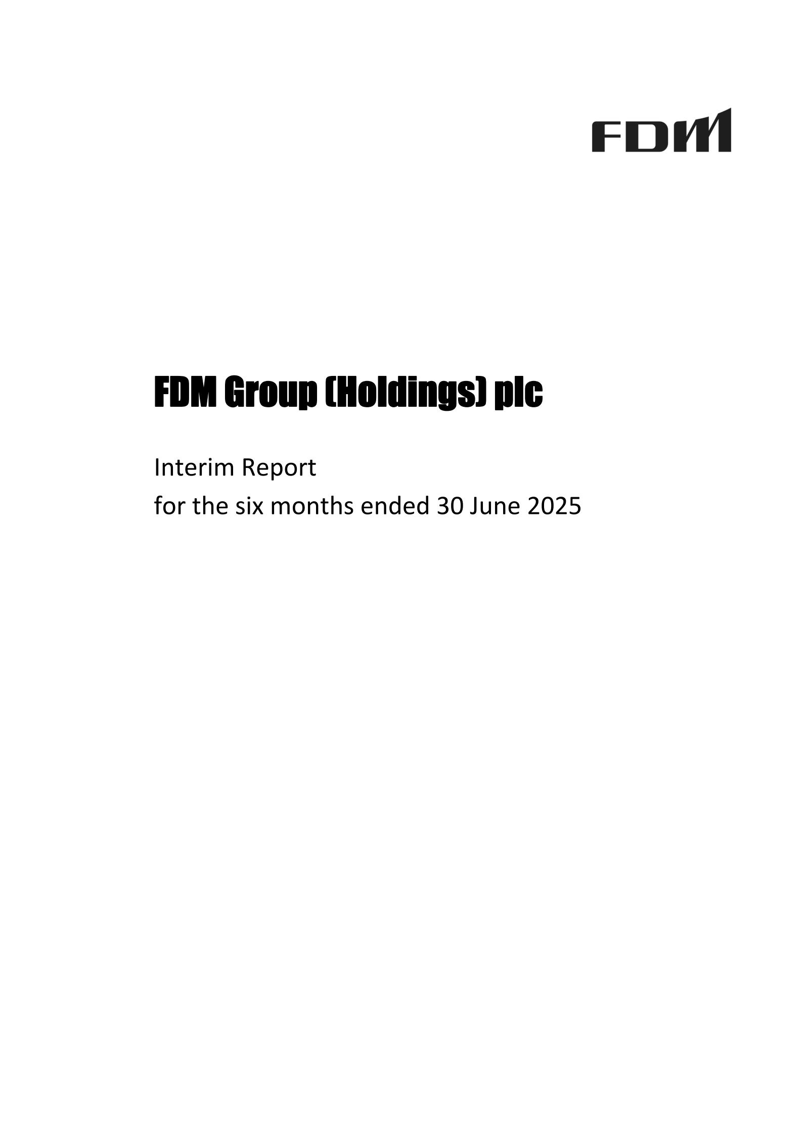 FDM Group's H1 2025 Interim report