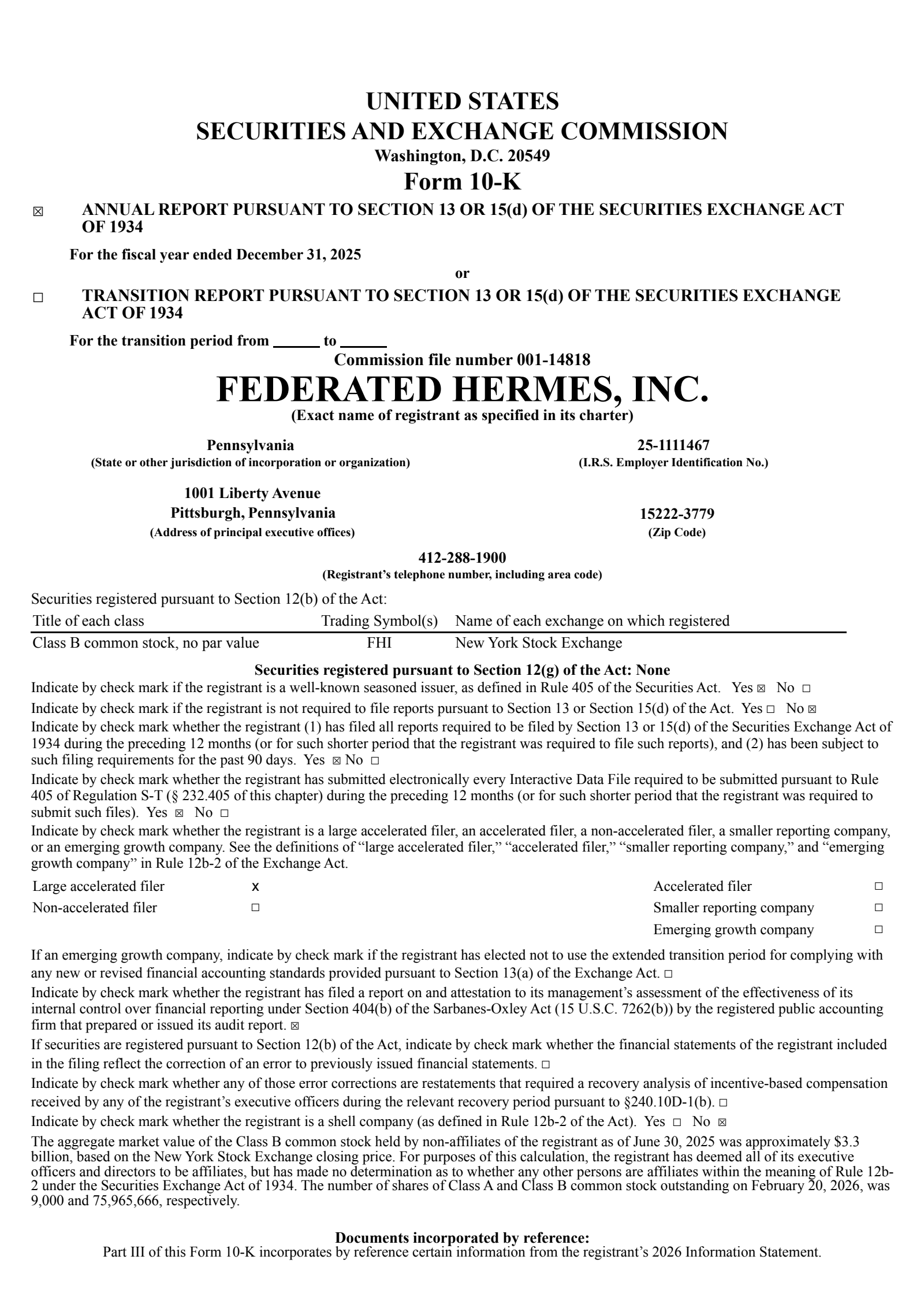 Federated Hermes' Q4 2025 Annual report