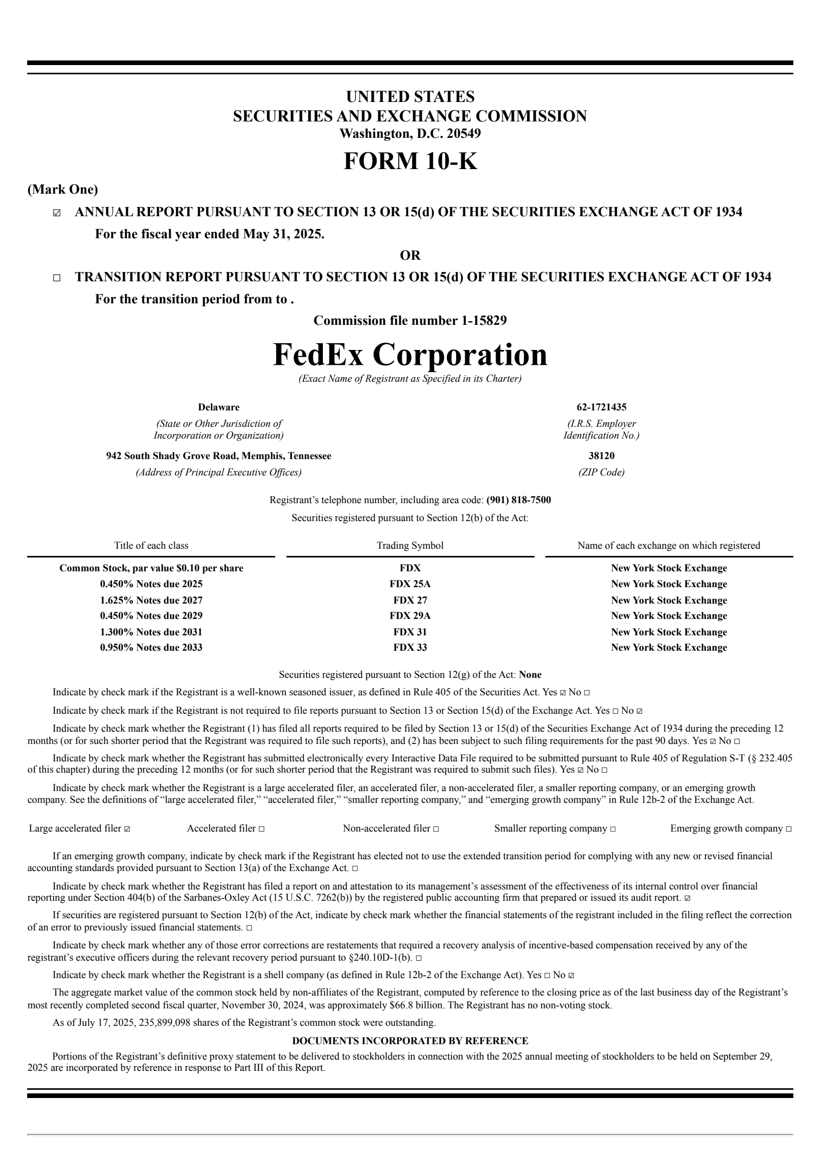FedEx's Q4 2025 Annual report