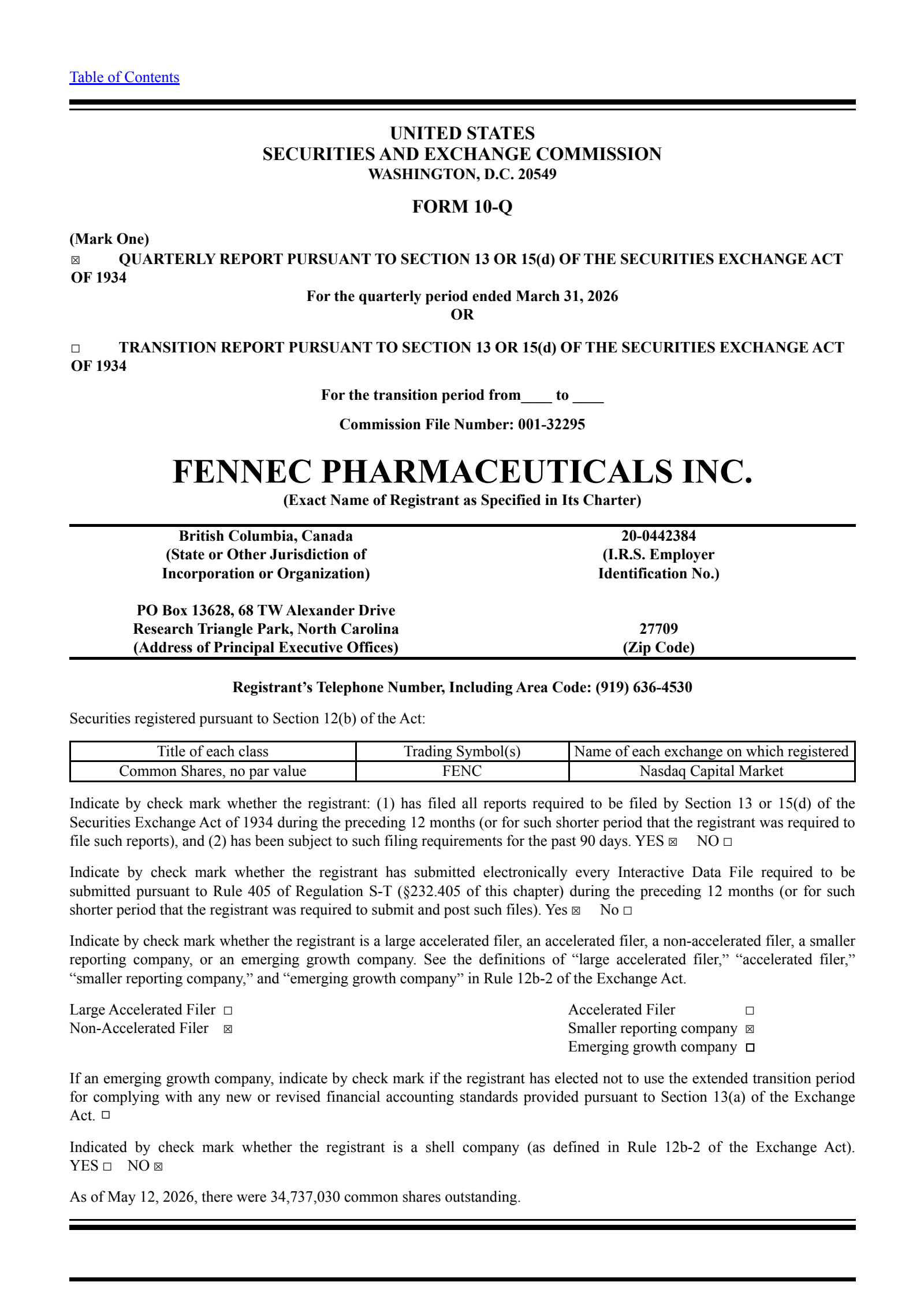 Adherex Technologies' Q1 2026 Quarterly report