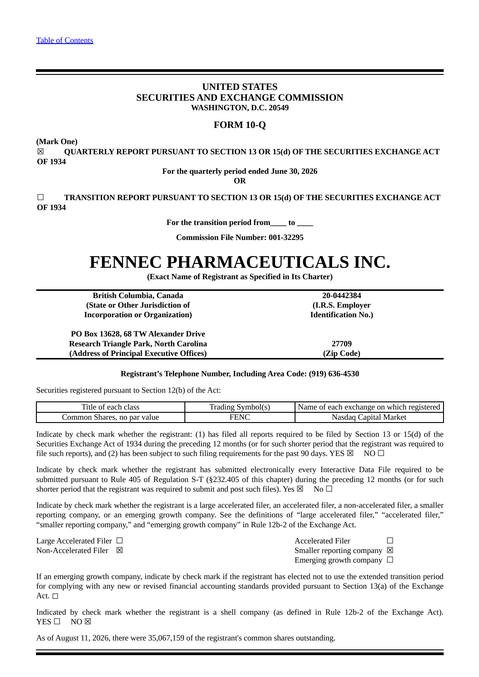 Adherex Technologies' Q2 2026 Quarterly report
