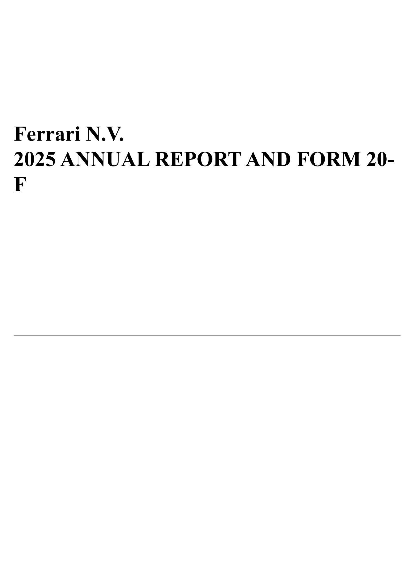 Ferrari's Q4 2025 Annual report