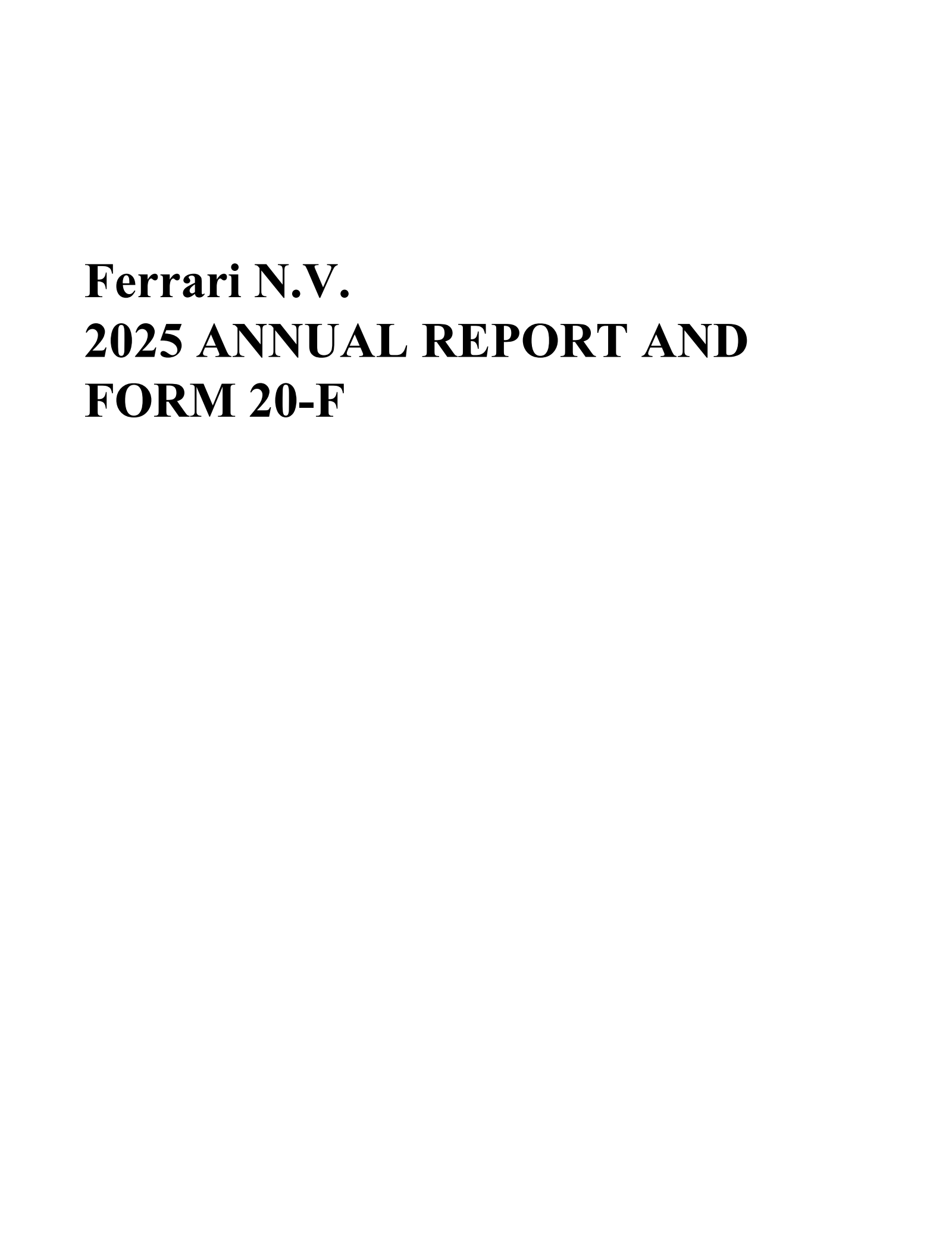 Ferrari's Q4 2025 Annual report