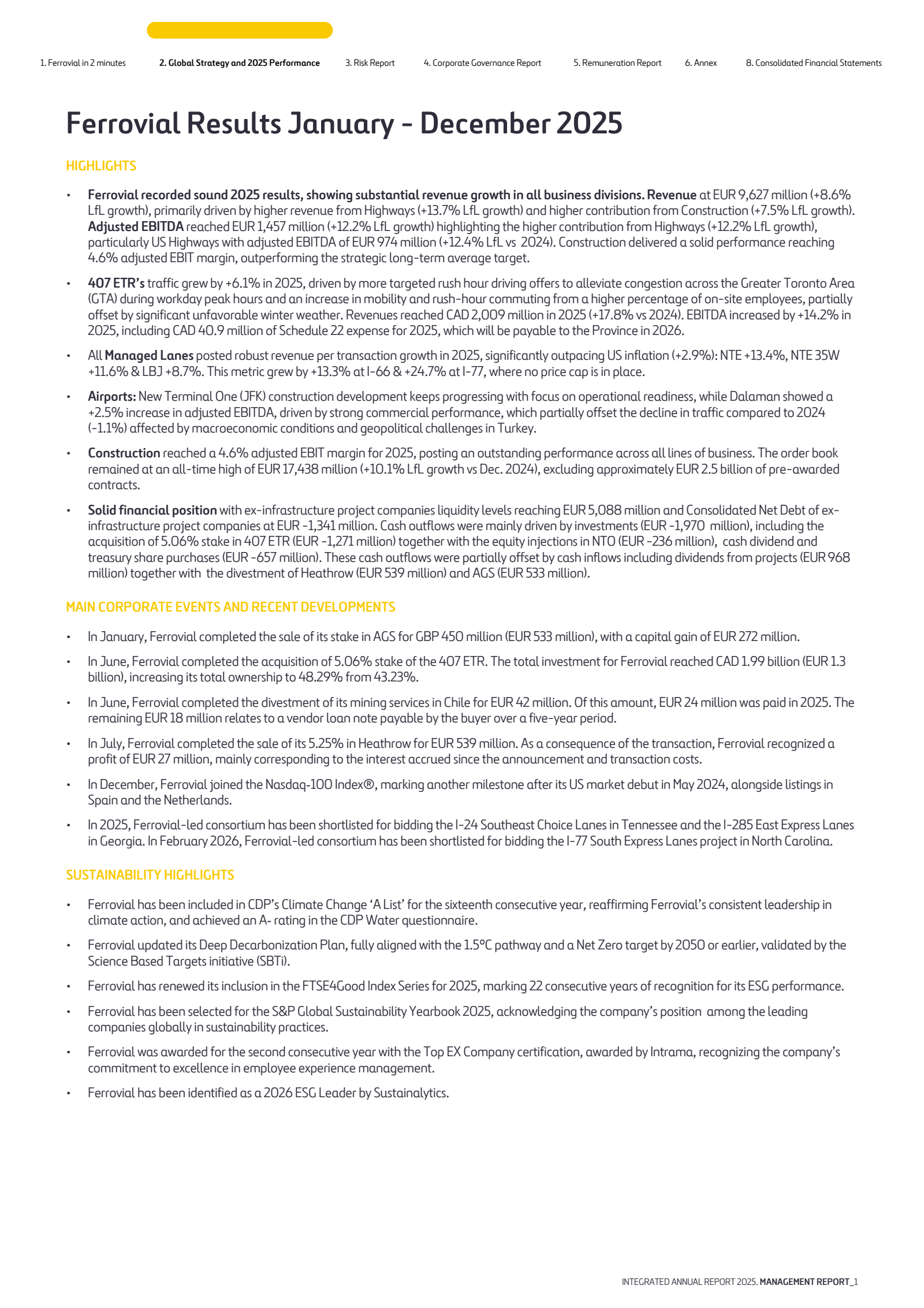Ferrovial's Q4 2025 Interim report