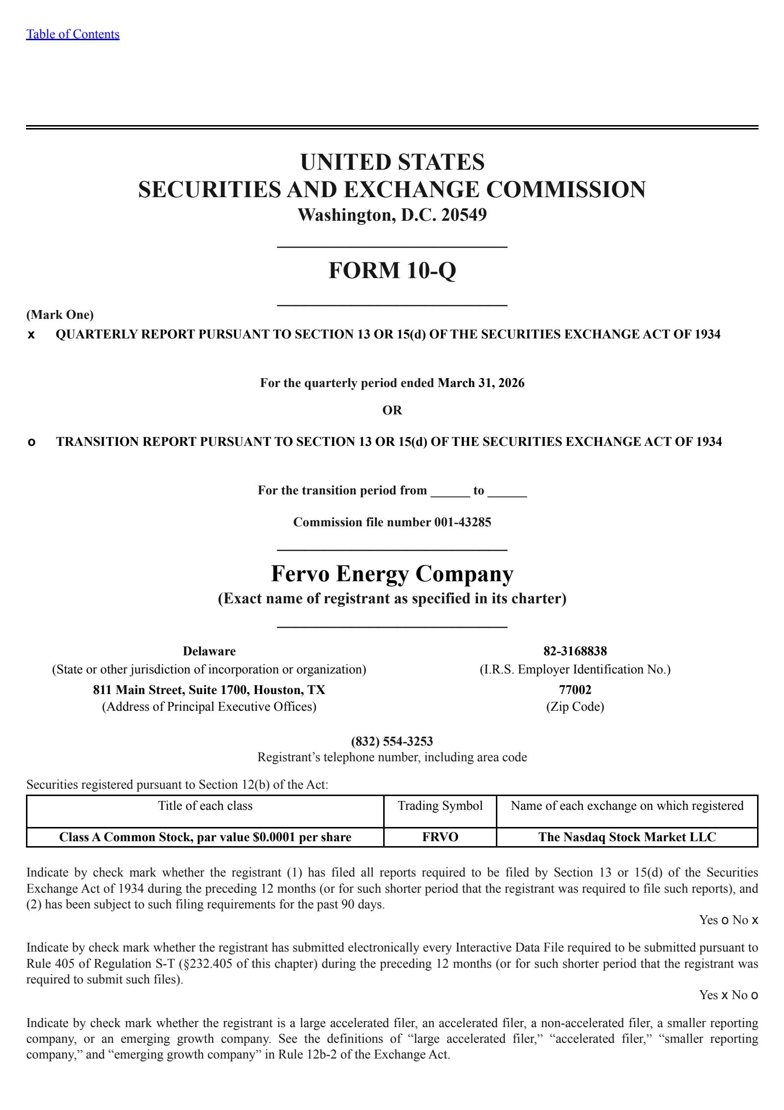 Fervo Energy's Q1 2026 Quarterly report