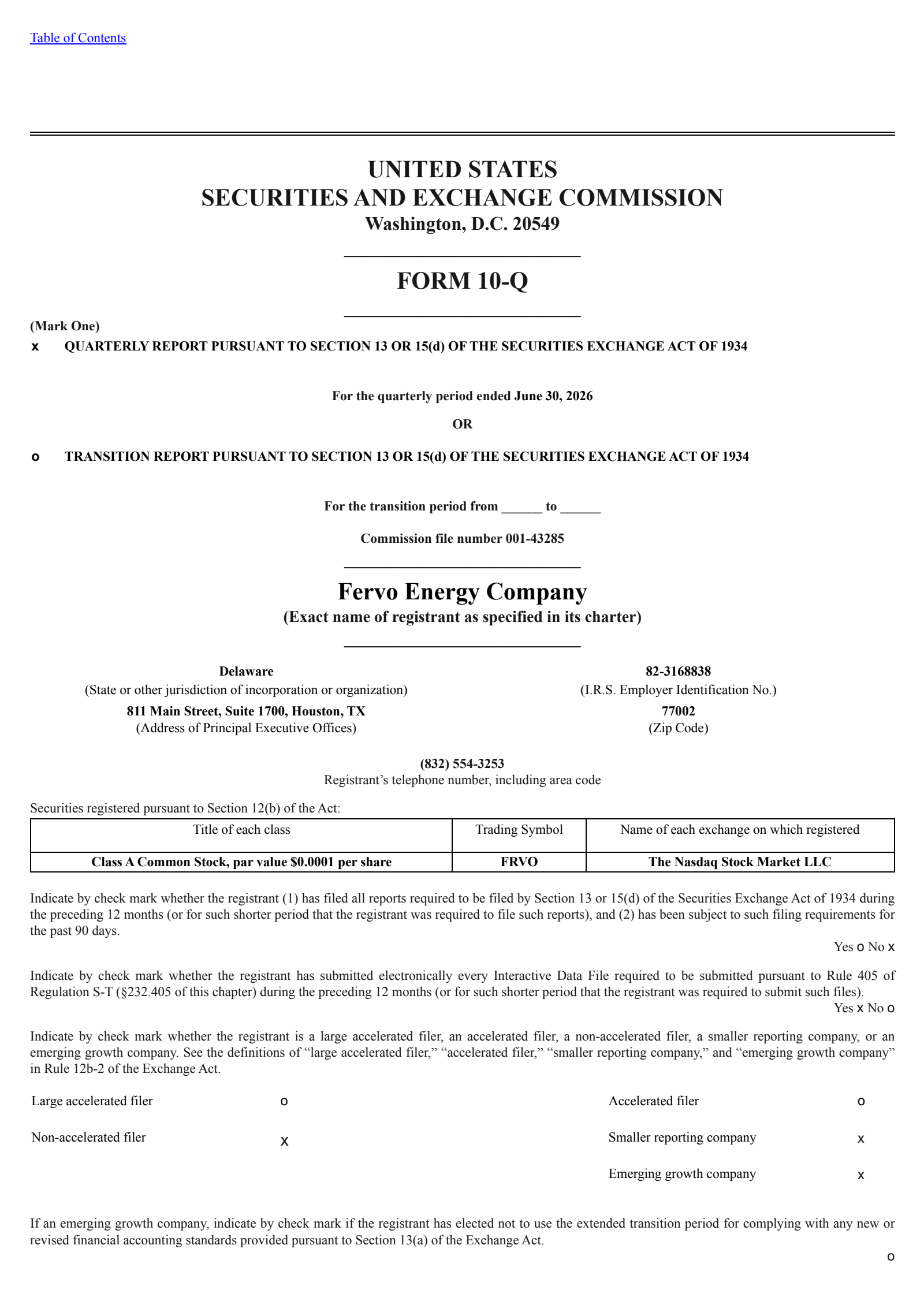 Fervo Energy's Q2 2026 Quarterly report