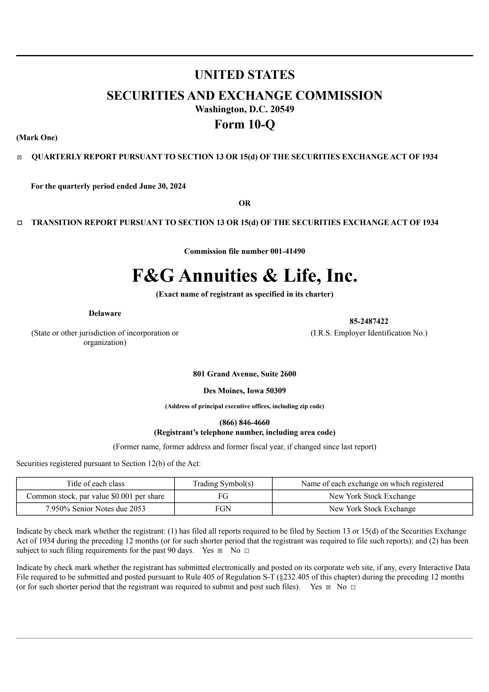 F&G Annuities & Life's Q2 2024 Quarterly report
