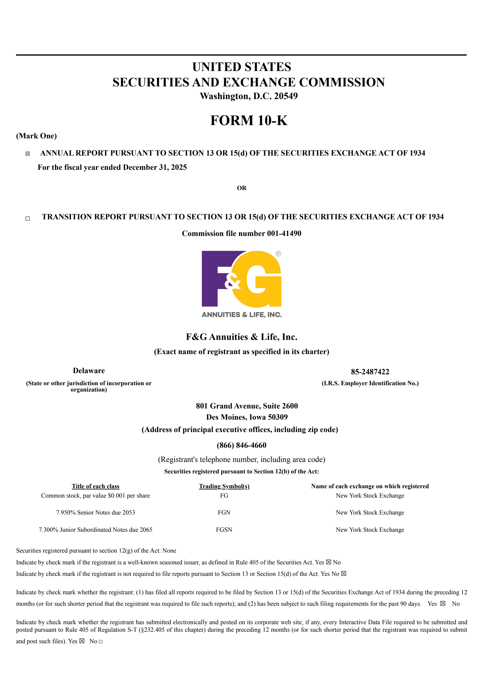 F&G Annuities & Life's Q4 2025 Annual report