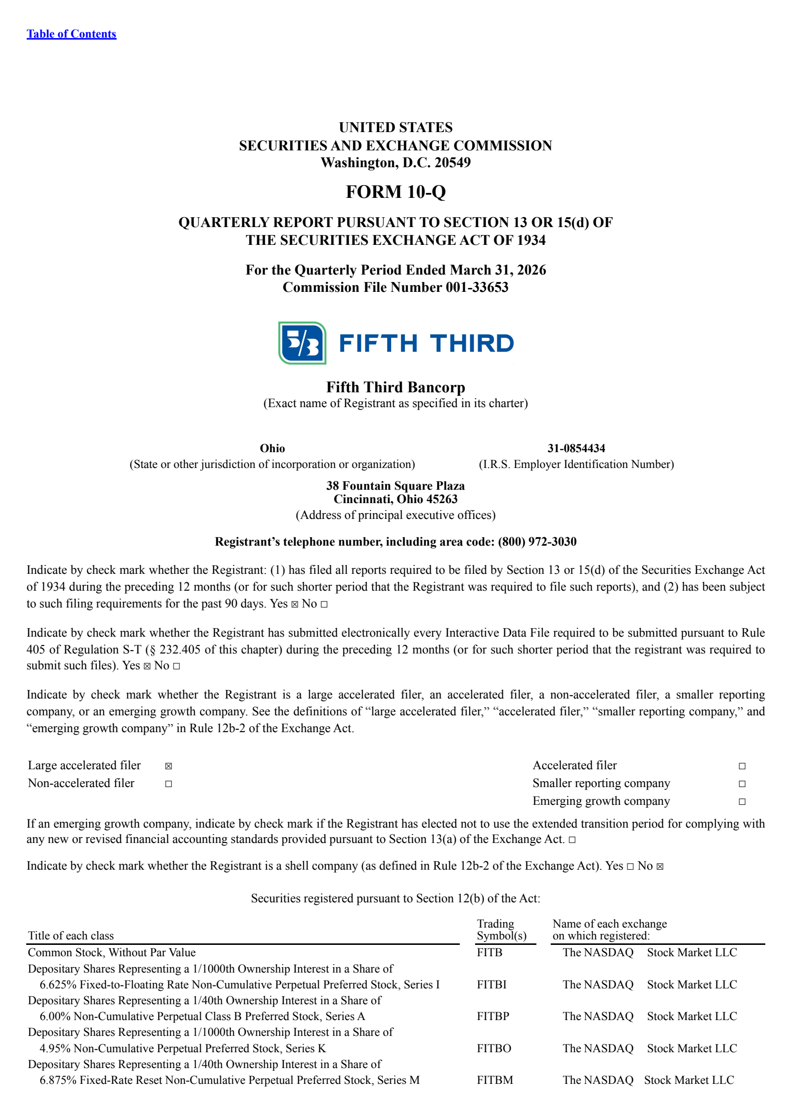 Fifth Third Bancorp's Q1 2026 Quarterly report