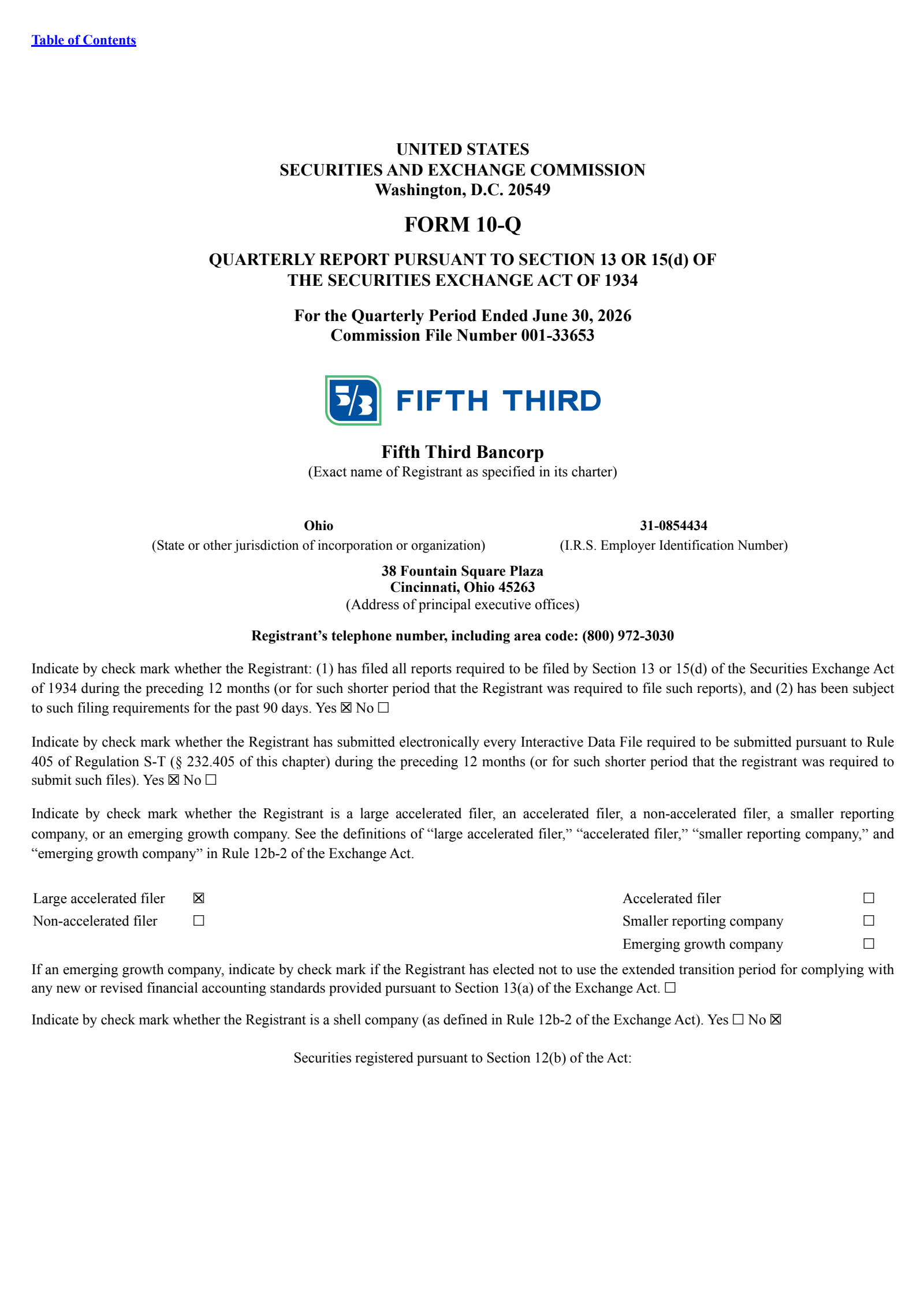 Fifth Third Bancorp's Q2 2026 Quarterly report