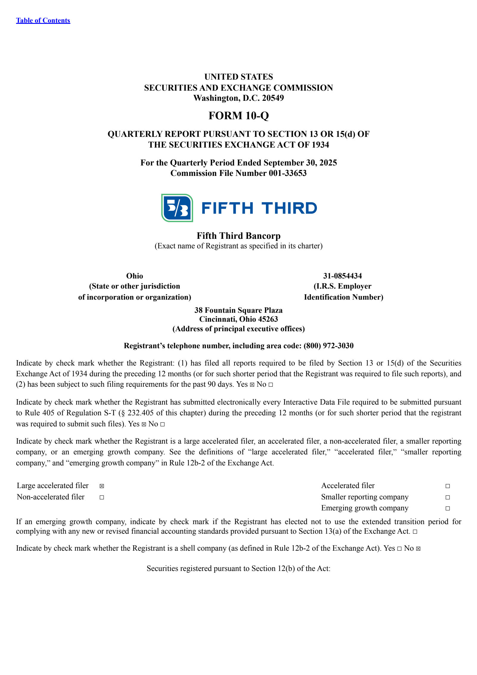 Fifth Third Bancorp's Q3 2025 Quarterly Report