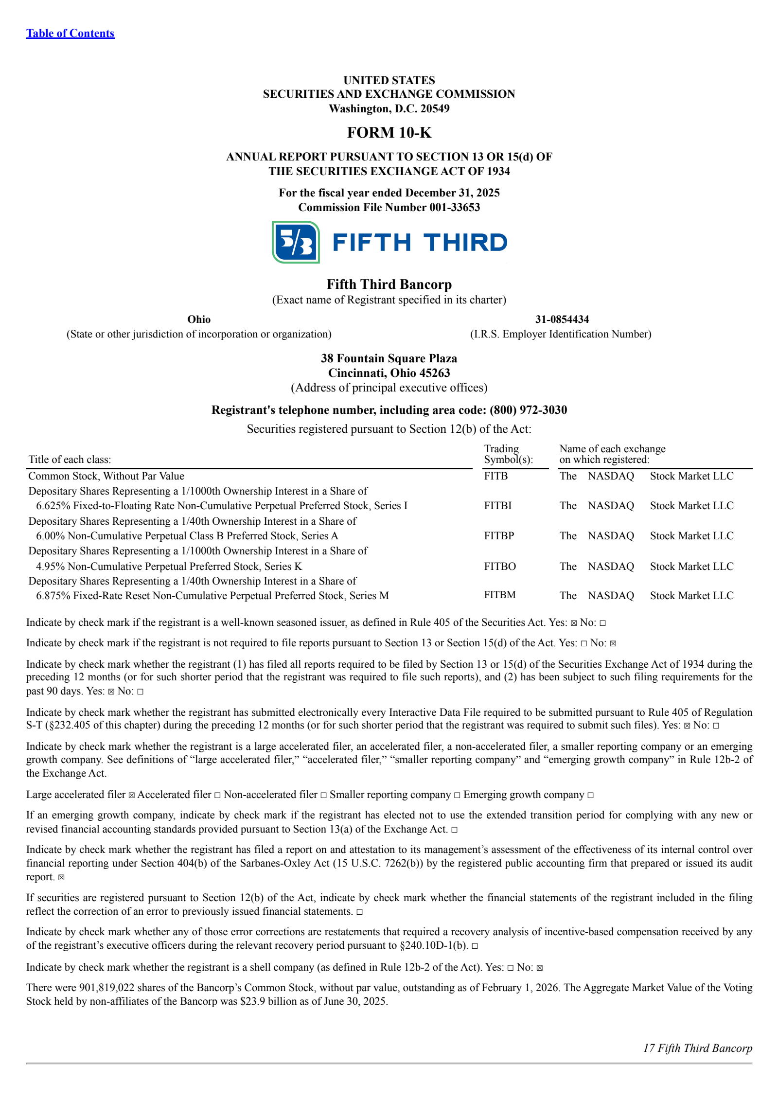 Fifth Third Bancorp's Q4 2025 Annual report