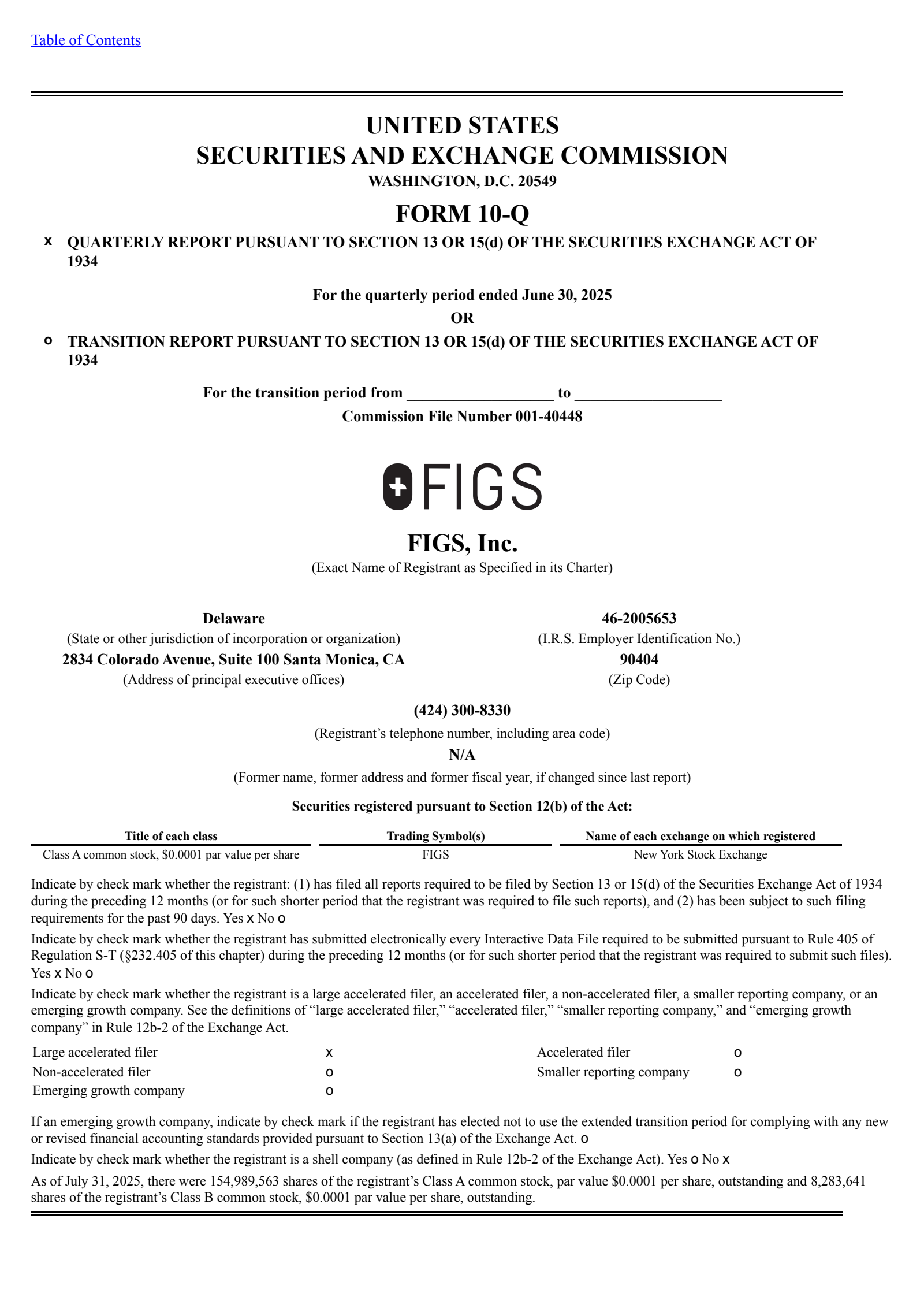 FIGS's Q2 2025 Quarterly report
