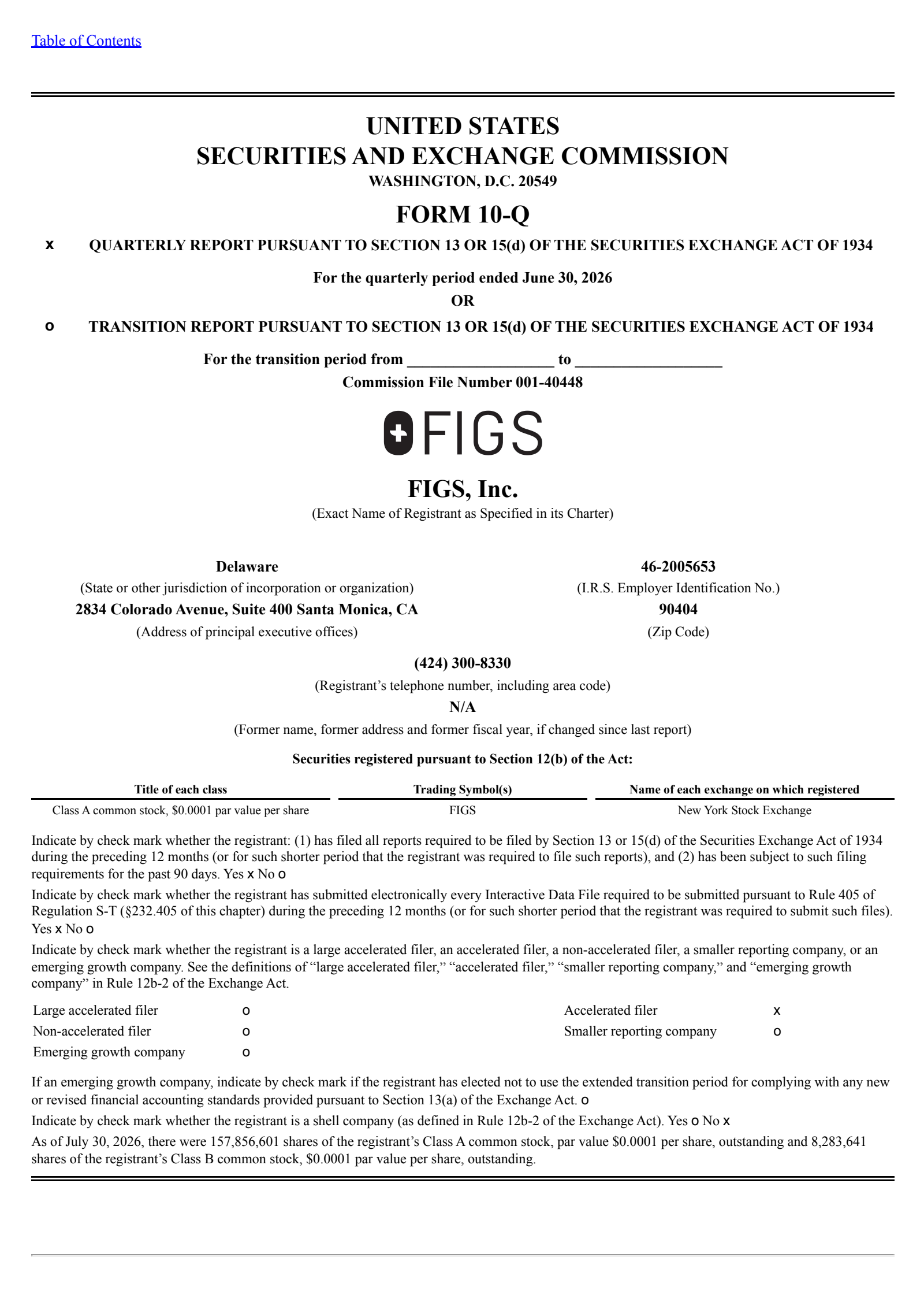 FIGS's Q2 2026 Quarterly report