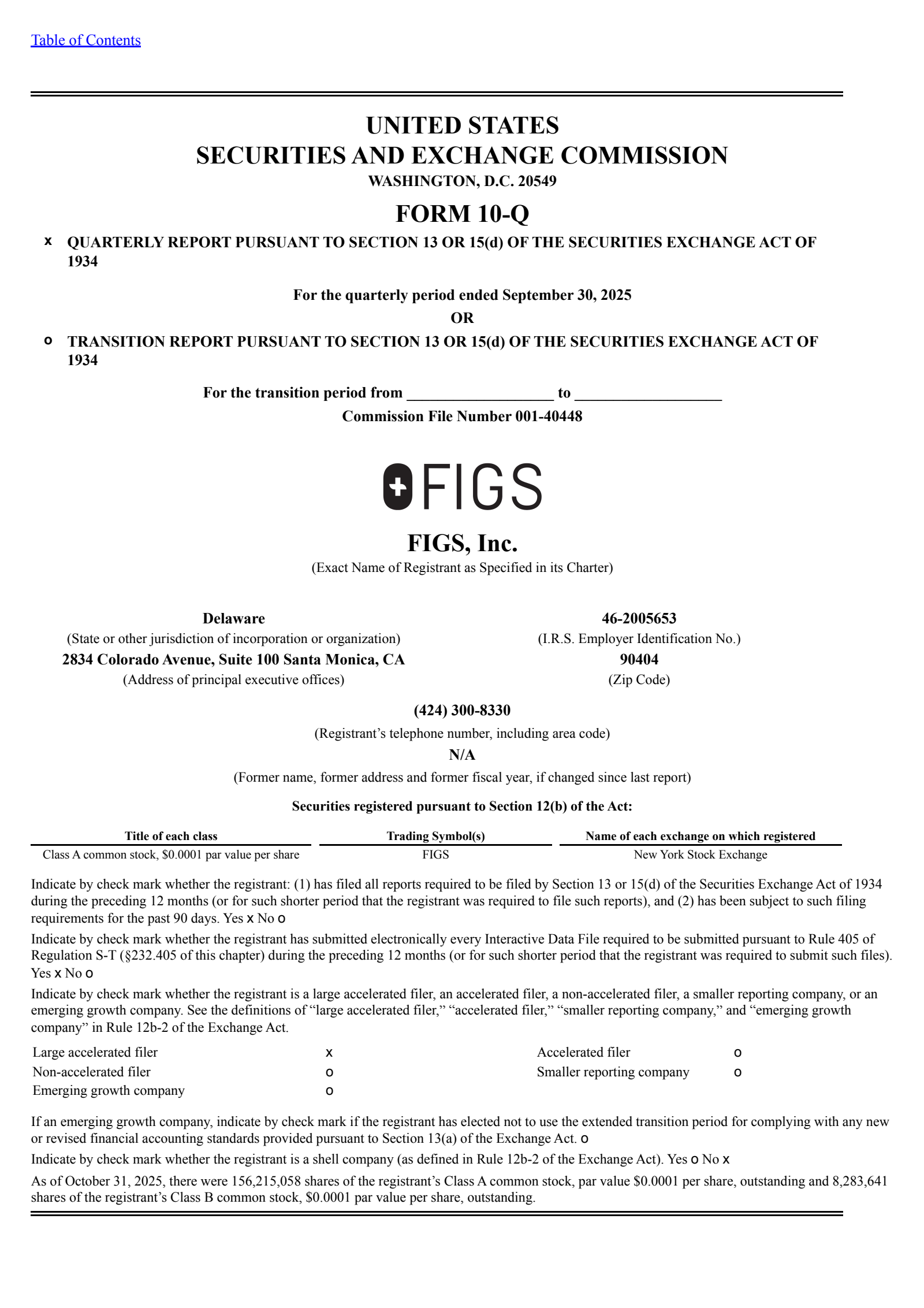 FIGS's Q3 2025 Quarterly Report