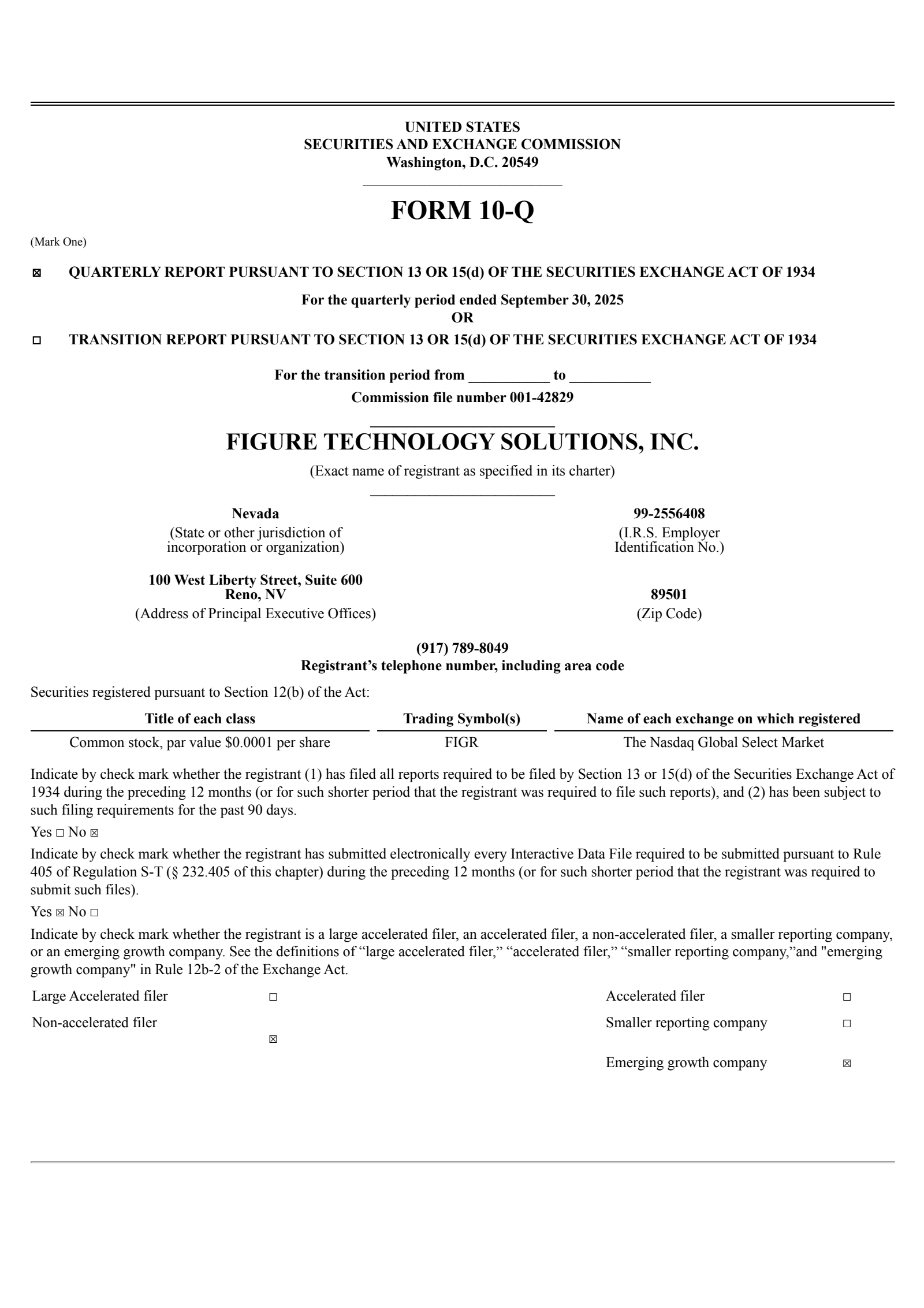 Figure Technology Solutions' Q3 2025 Quarterly Report