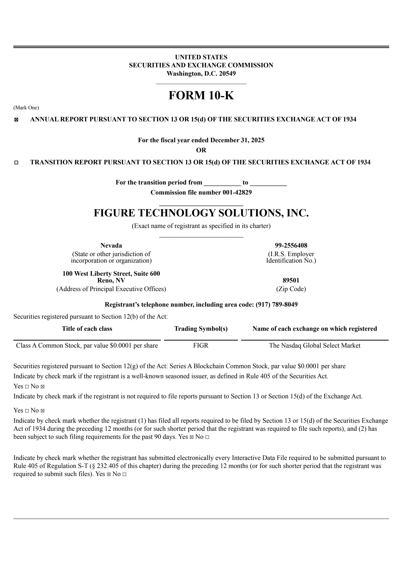 Figure Technology Solutions' Q4 2025 Annual report