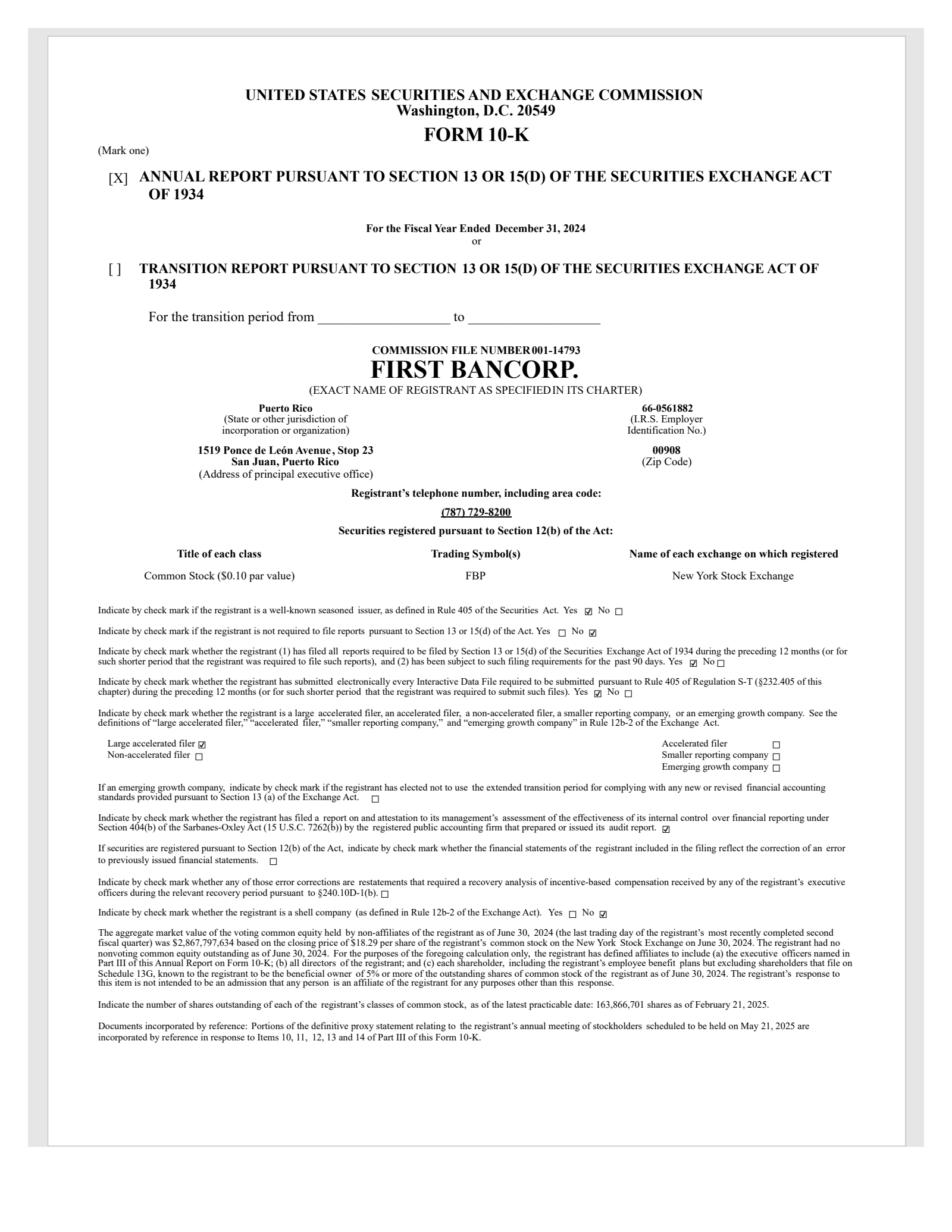 First BanCorp.'s Q4 2024 Annual report
