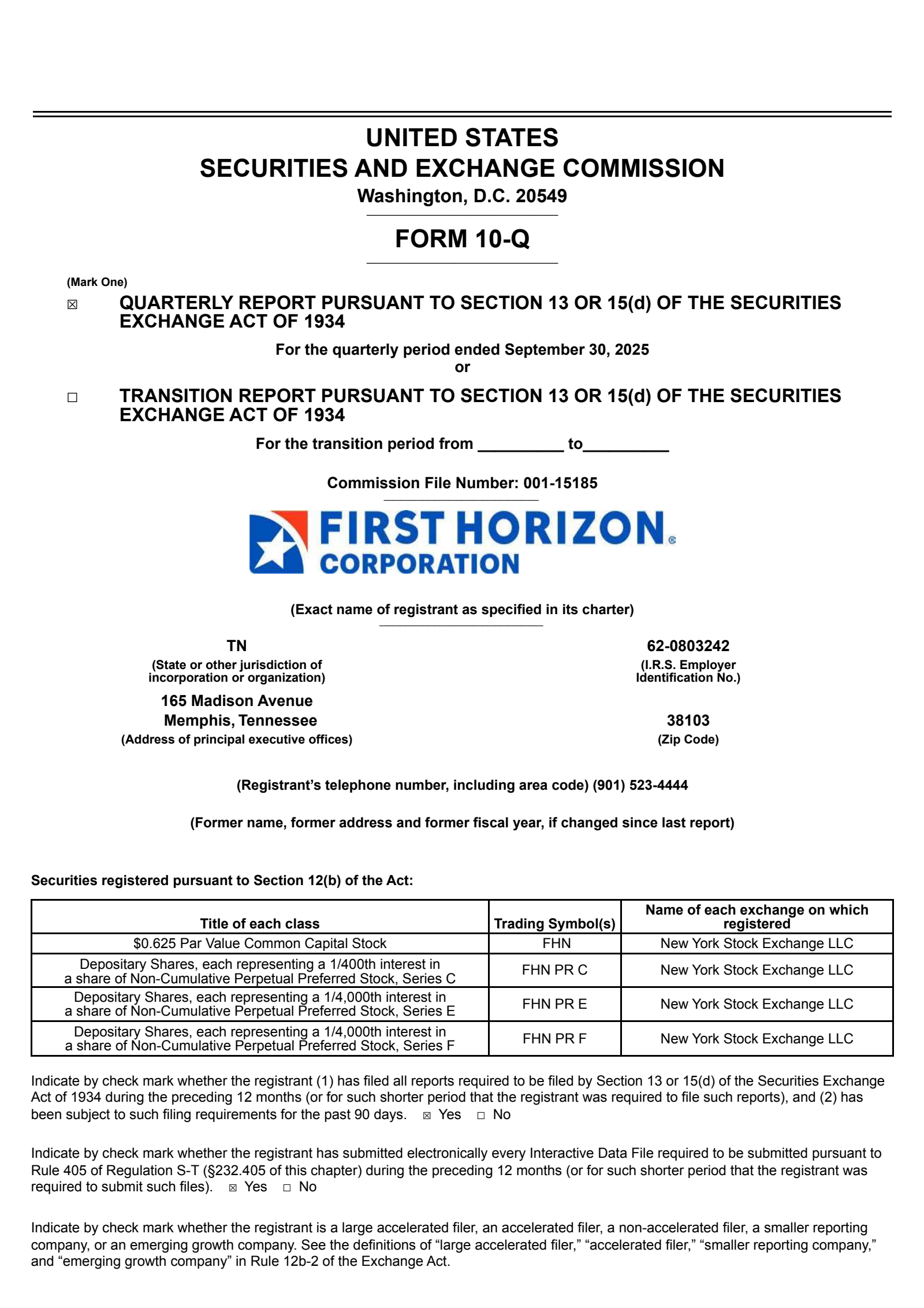 First Horizon's Q3 2025 Quarterly Report