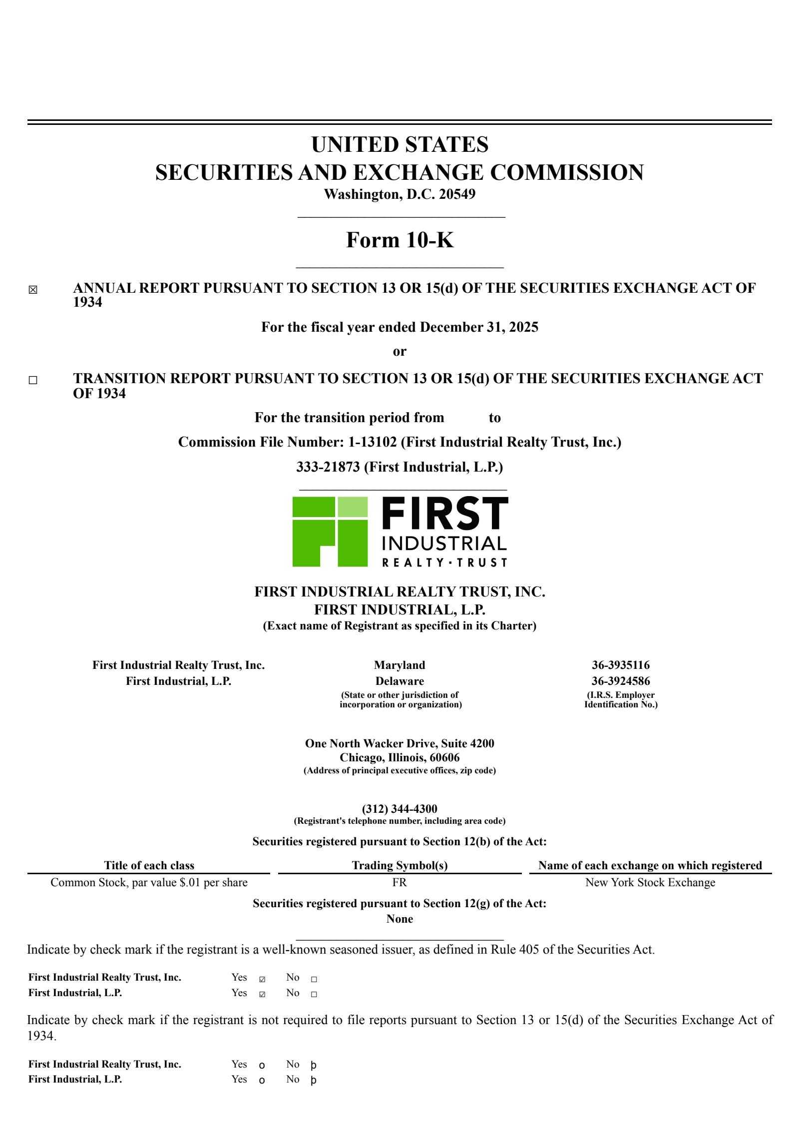 First Industrial Realty Trust's Q4 2025 Annual report