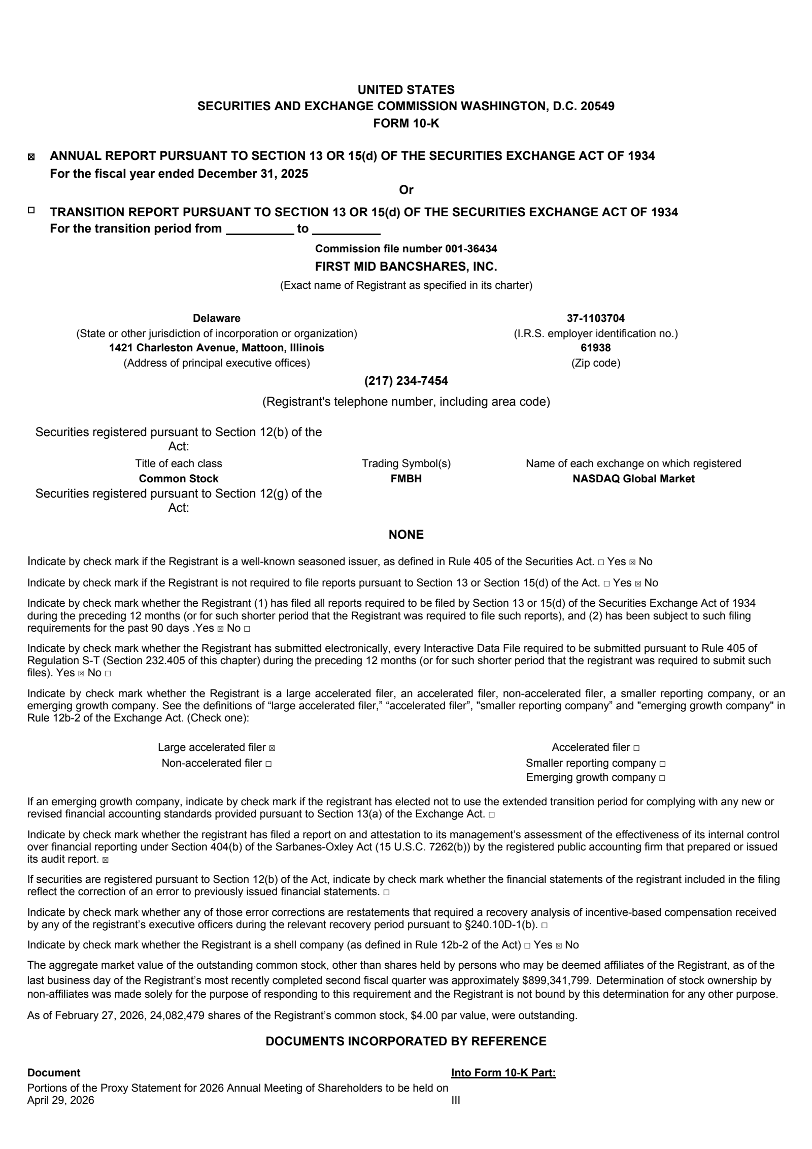 First Mid Bancshares' Q4 2025 Annual report