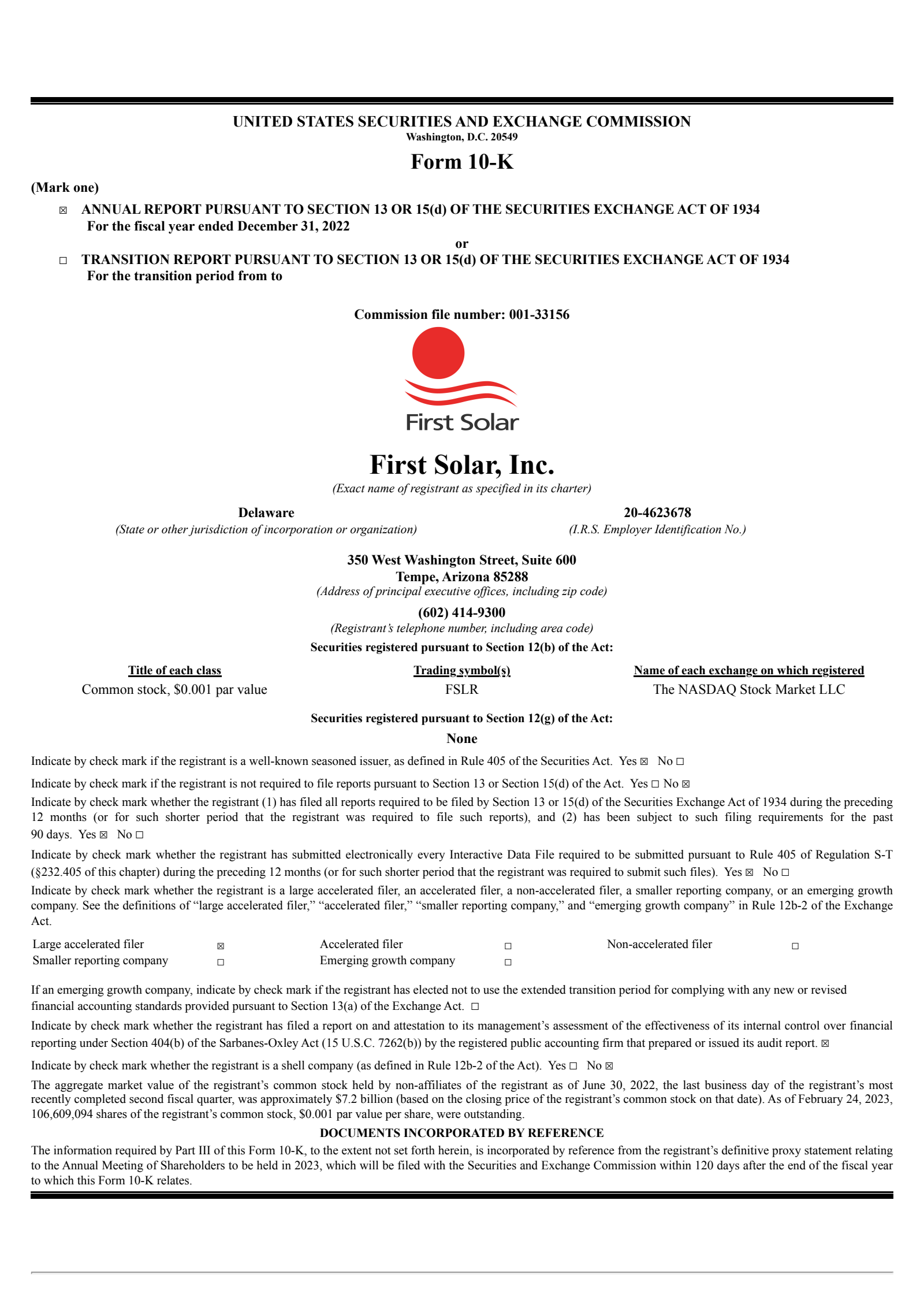 FSLR Q4 2022 Earnings Report on 2/28/2023