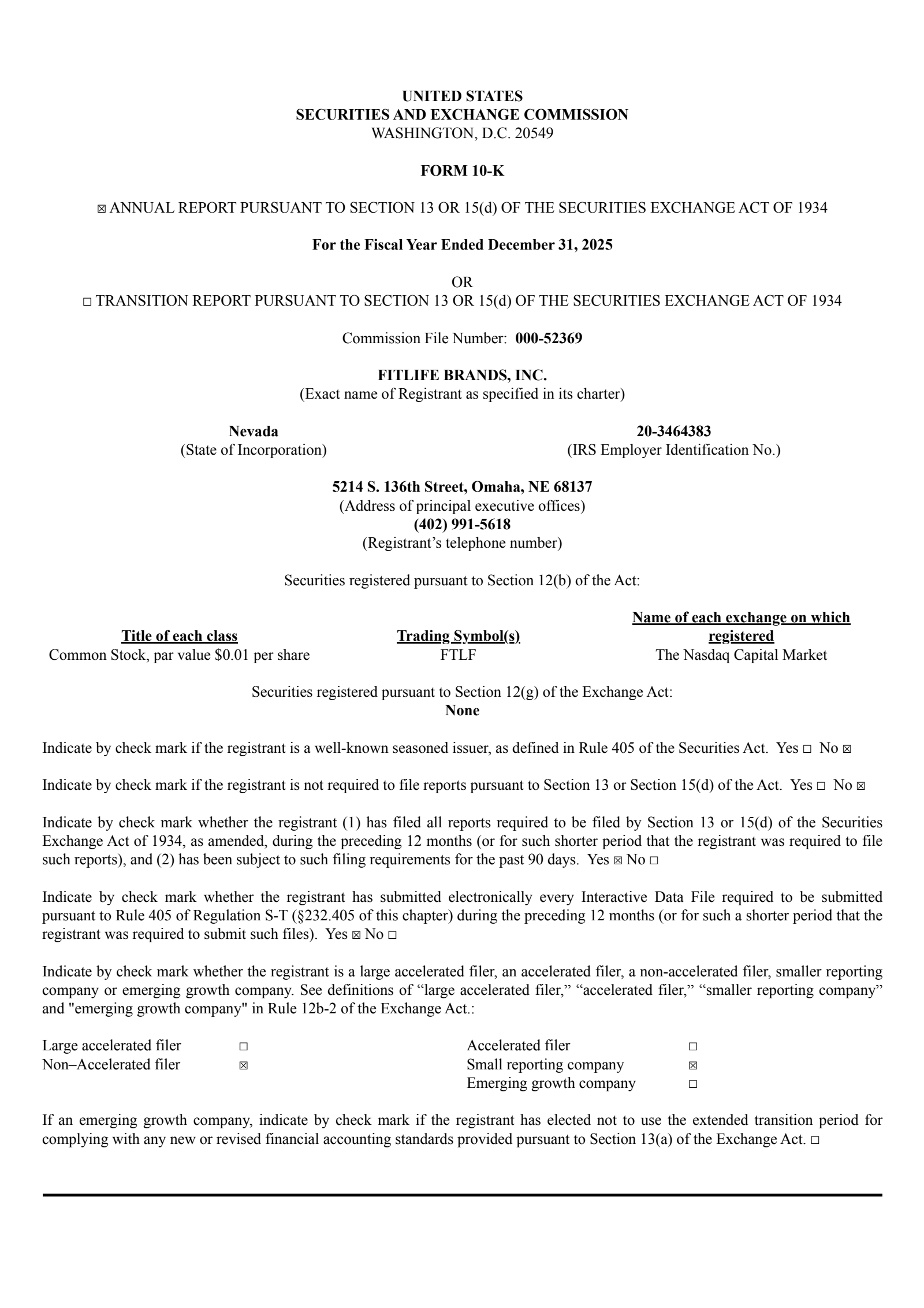 FTLF Q4 2025 Earnings Report on 3/31/2026