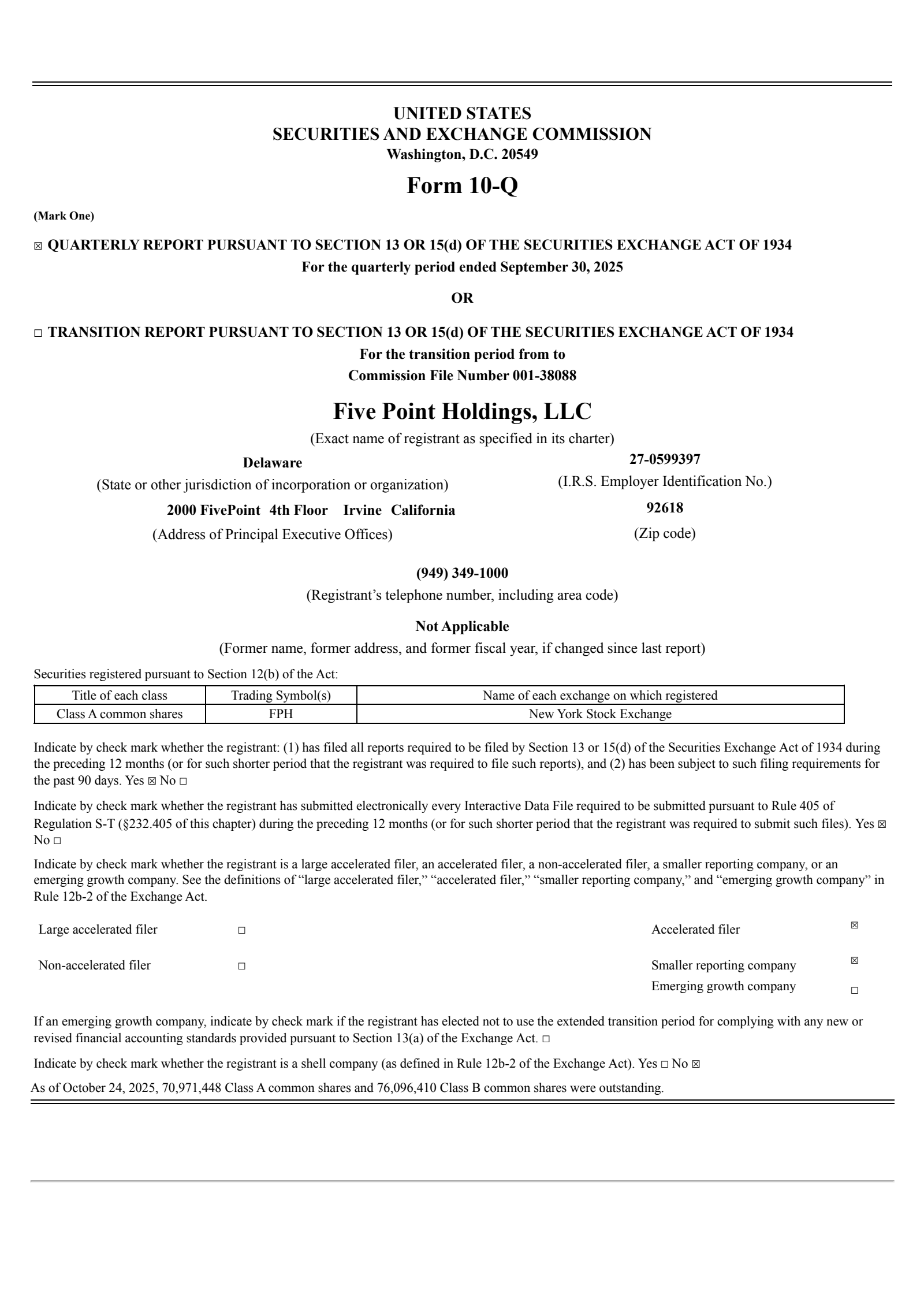 Five Point's Q3 2025 Quarterly Report