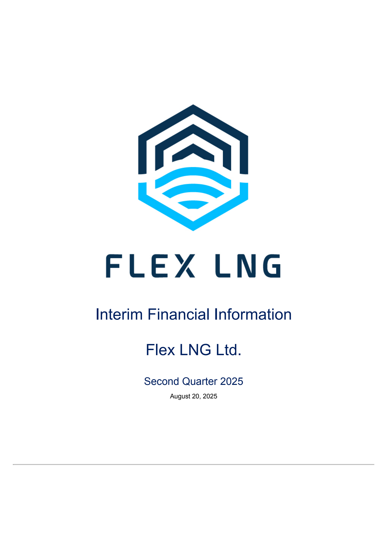 Flex LNG's Q2 2025 Press Release