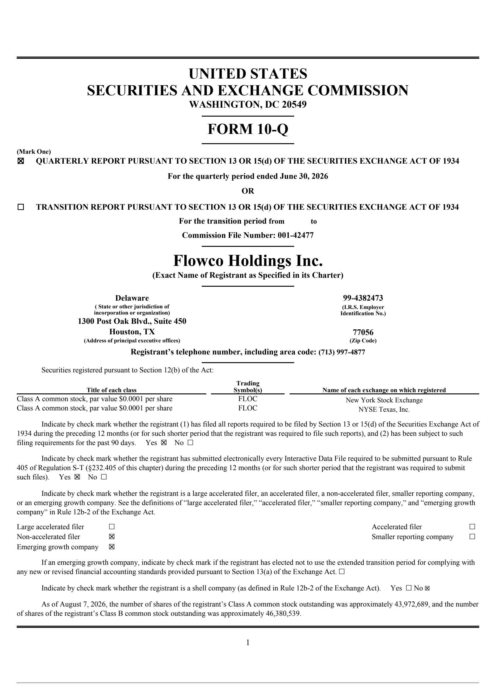 Flowco's Q2 2026 Quarterly report