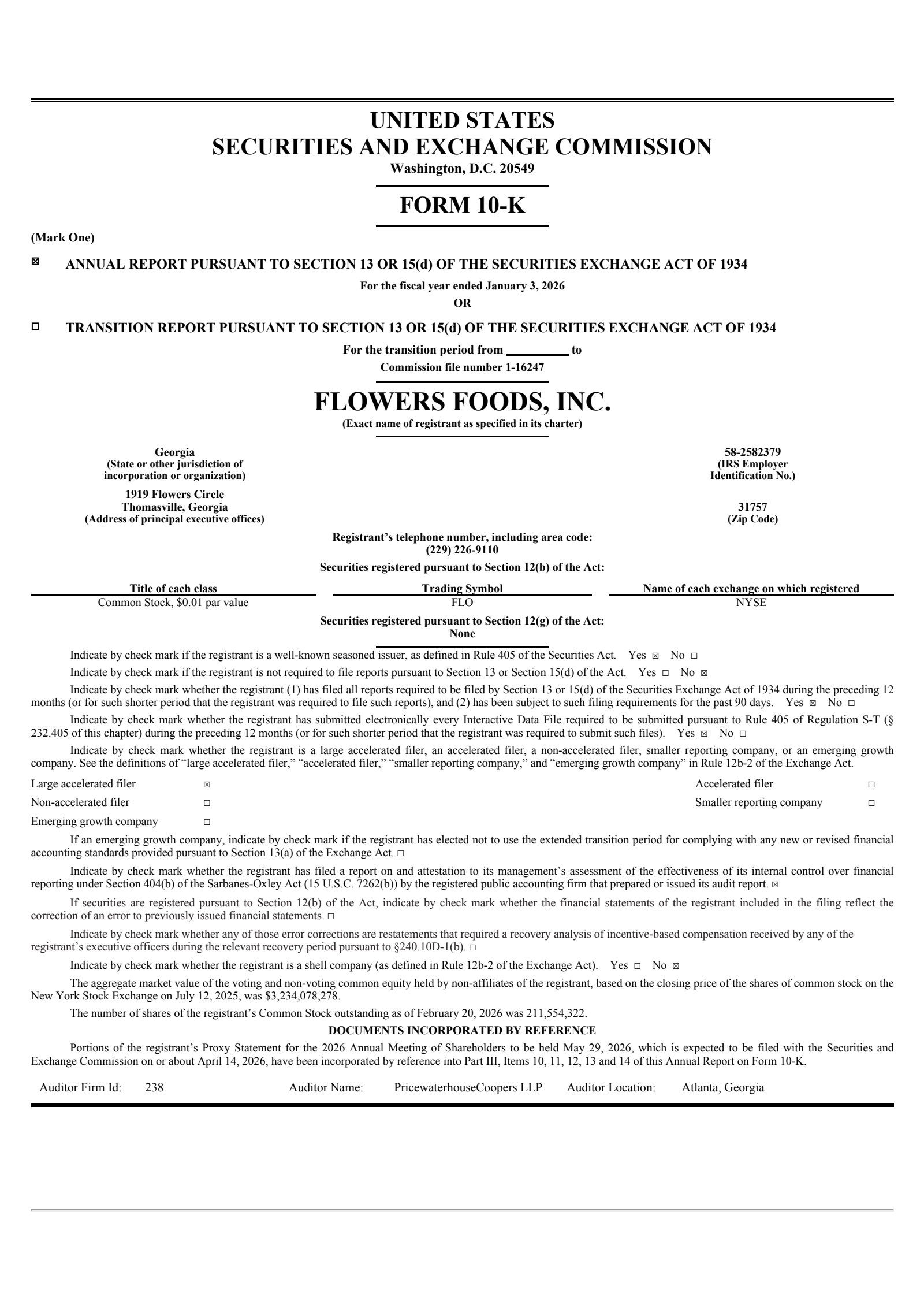 Flowers Foods' Q4 2025 Prepared Remarks Annual report