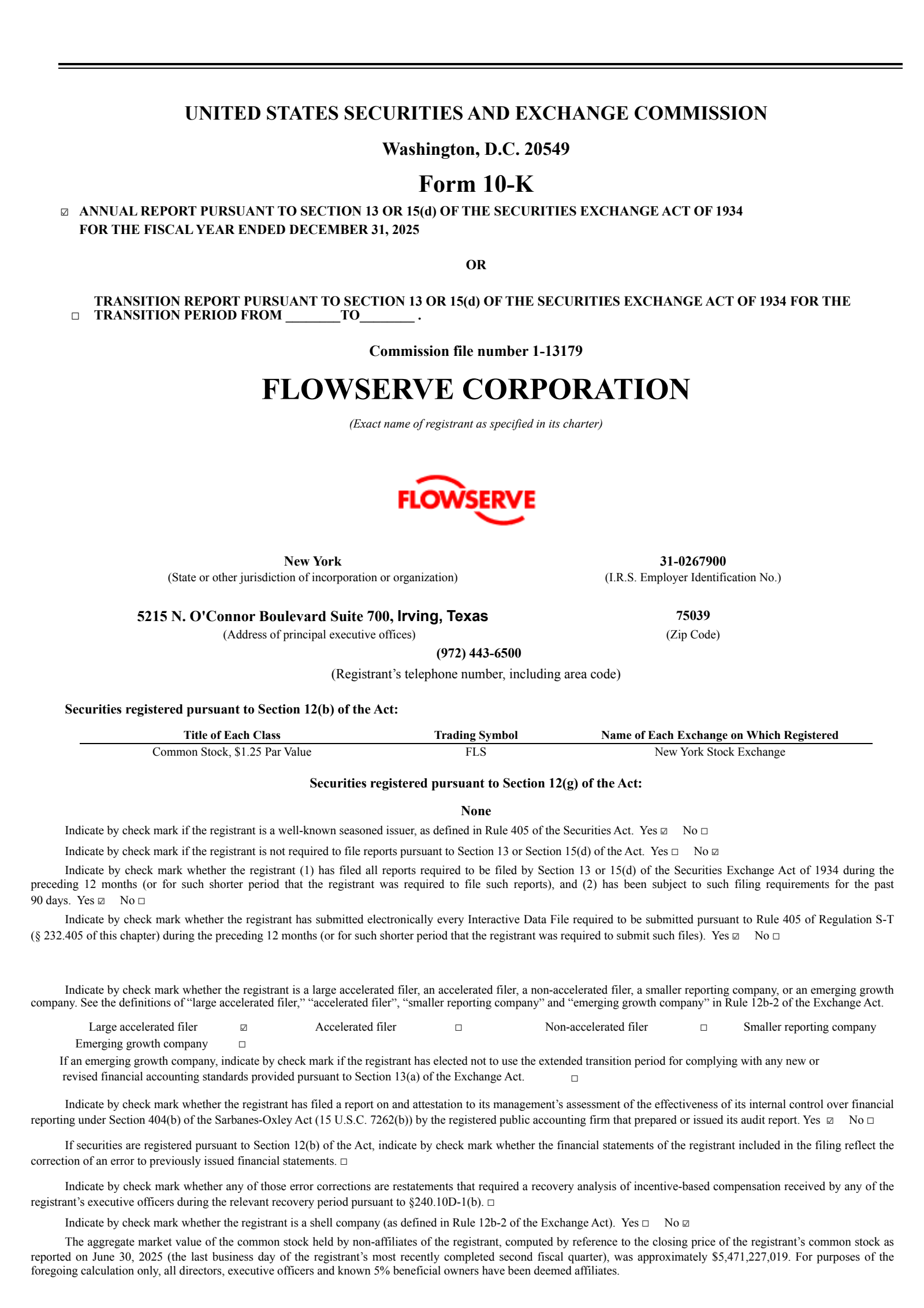 Flowserve's Q4 2025 Annual report