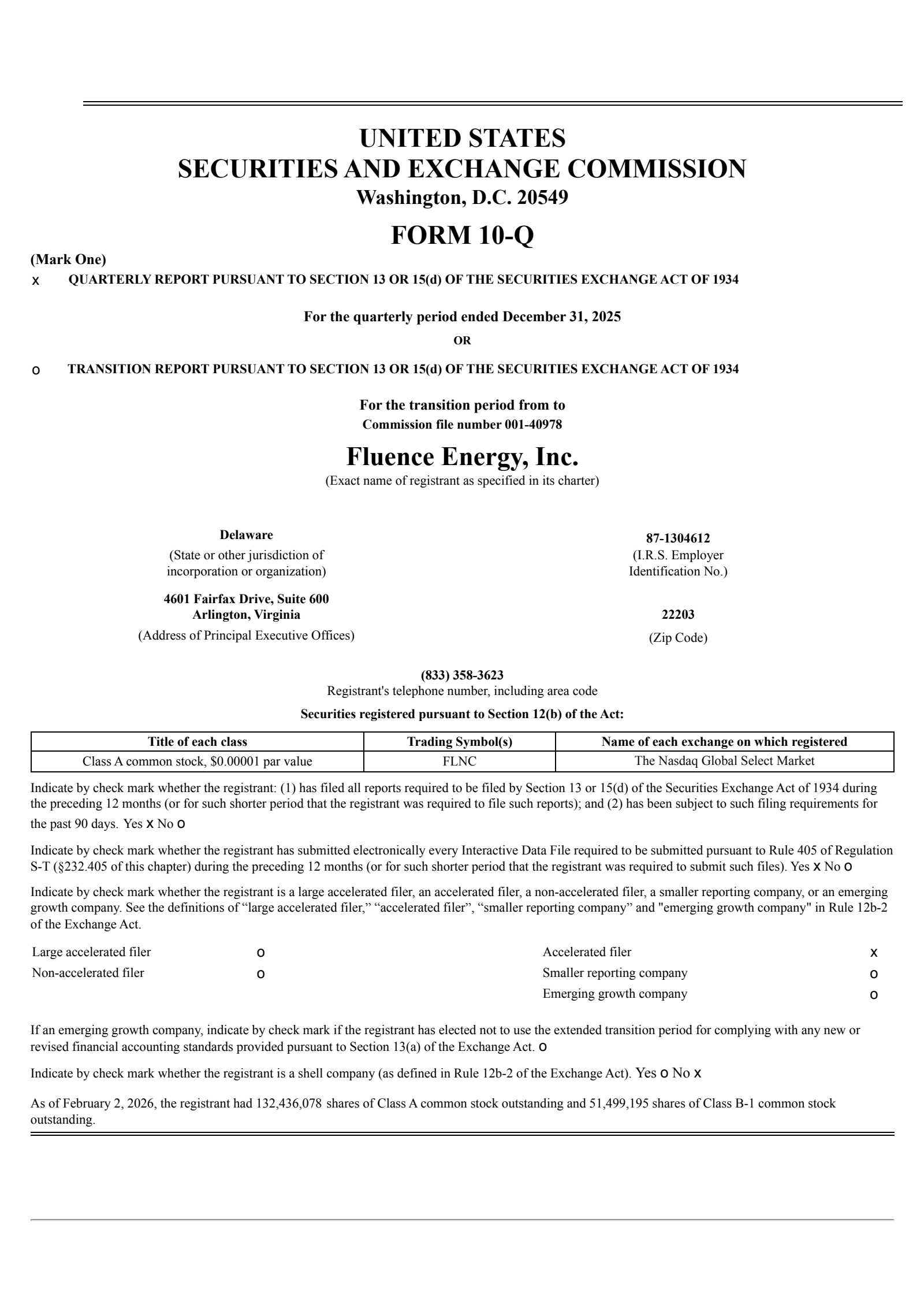 Fluence Energy's Q1 2026 Quarterly report