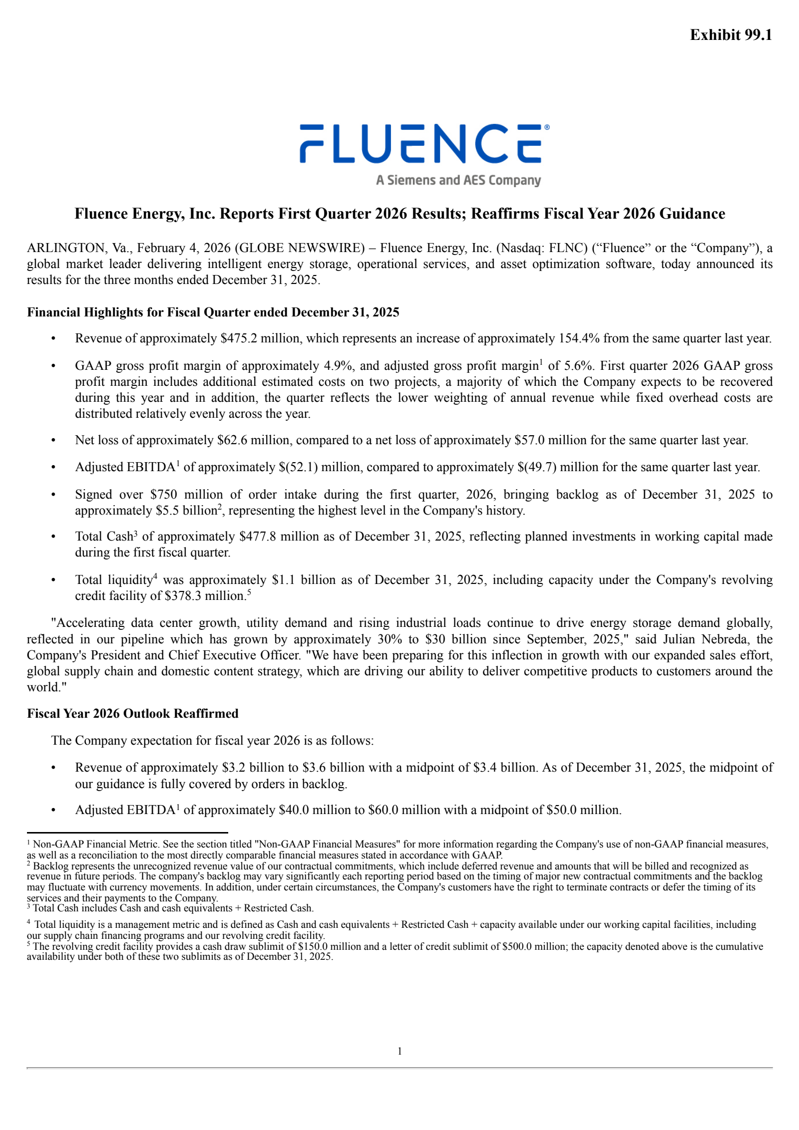FLNC Q1 2026 Earnings Report on 2/4/2026