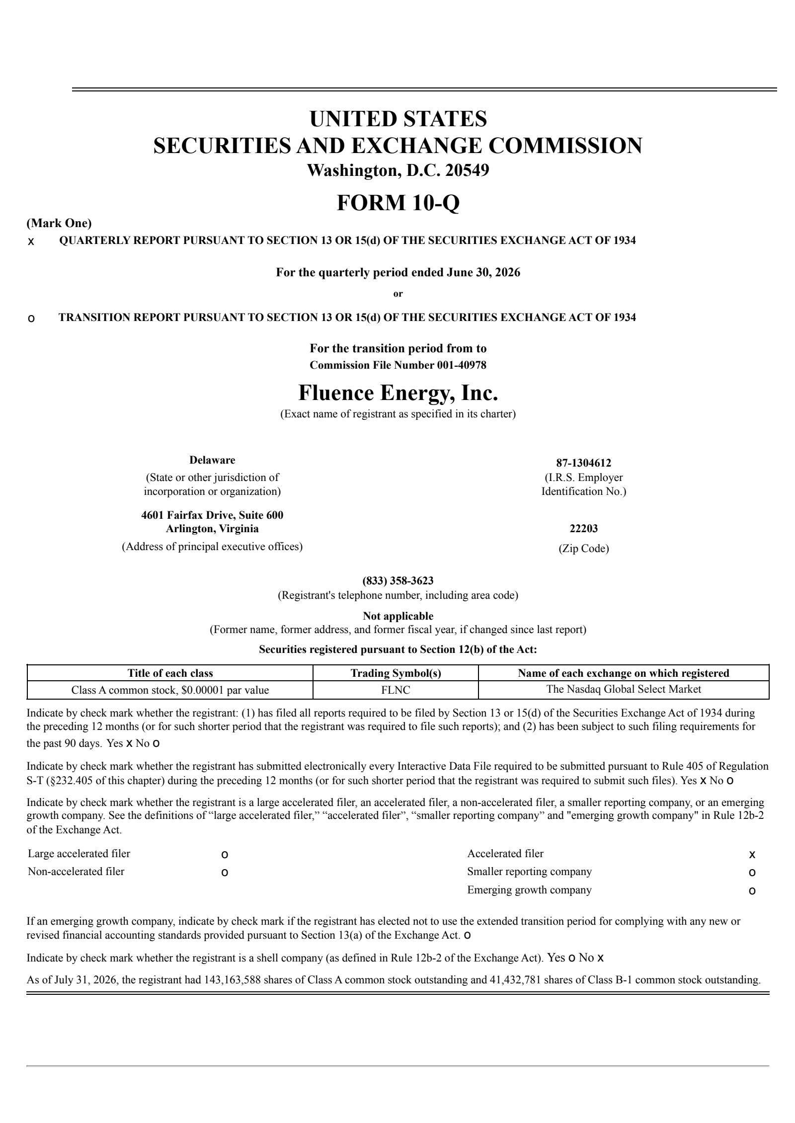 Fluence Energy's Q3 2026 Quarterly report