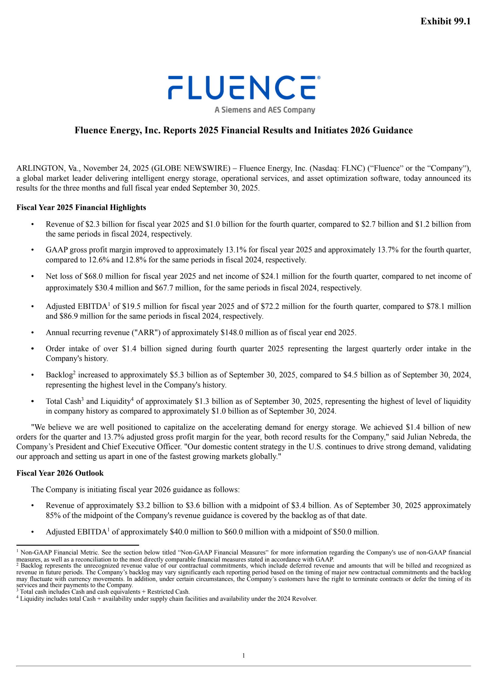 Fluence Energy's Q4 2025 Earnings Release