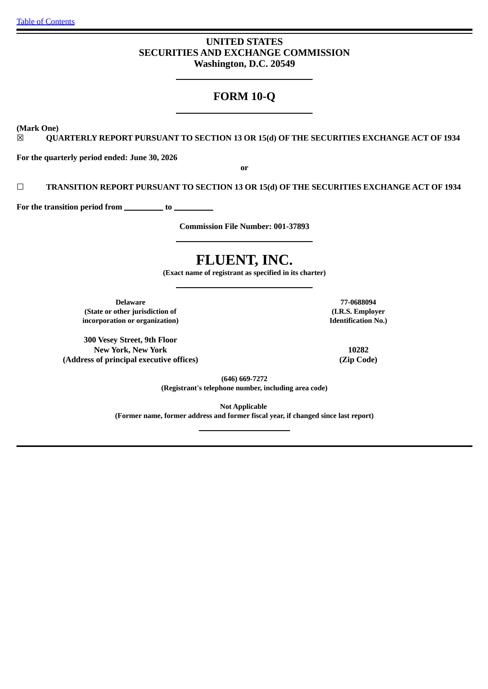 Fluent's Q2 2026 Quarterly report