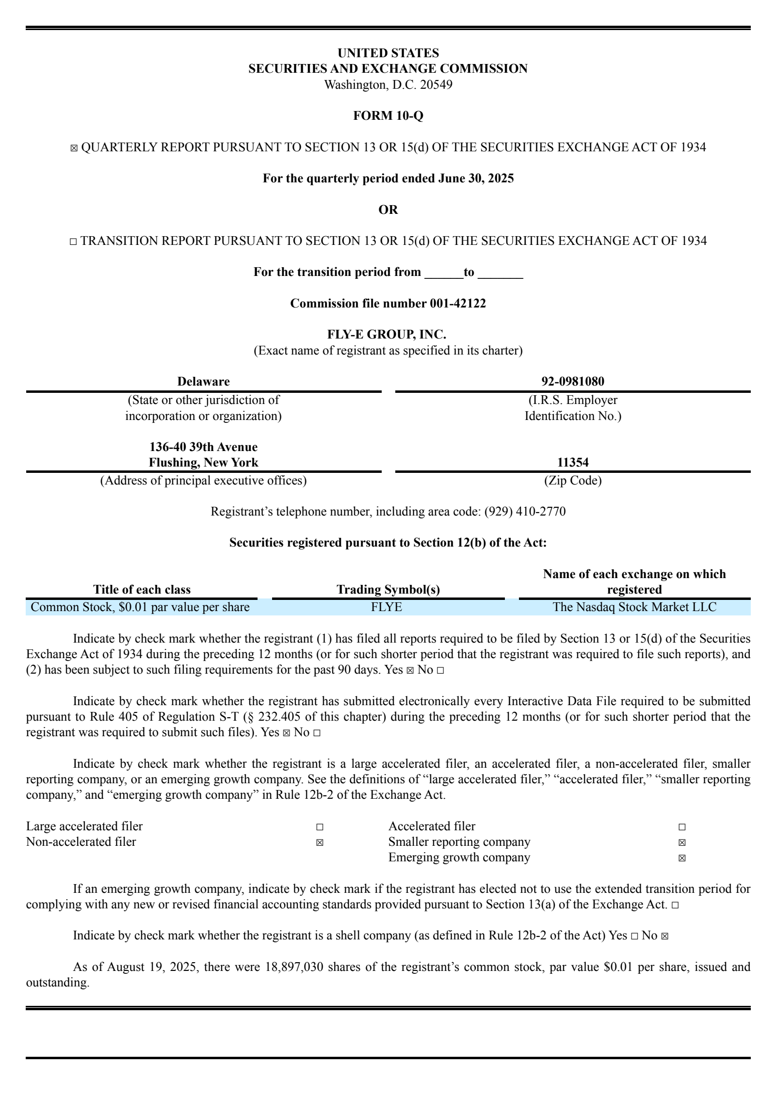 Fly-E Group's Q1 2026 Quarterly report