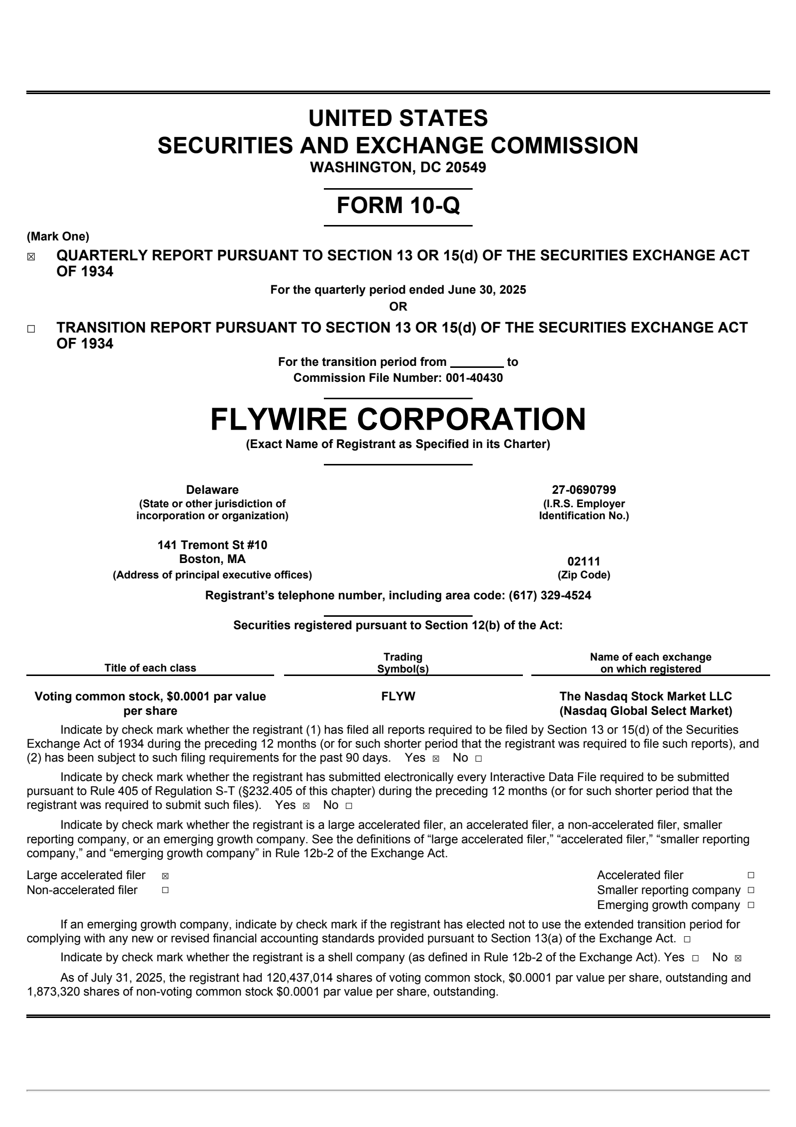Flywire's Q2 2025 Quarterly report
