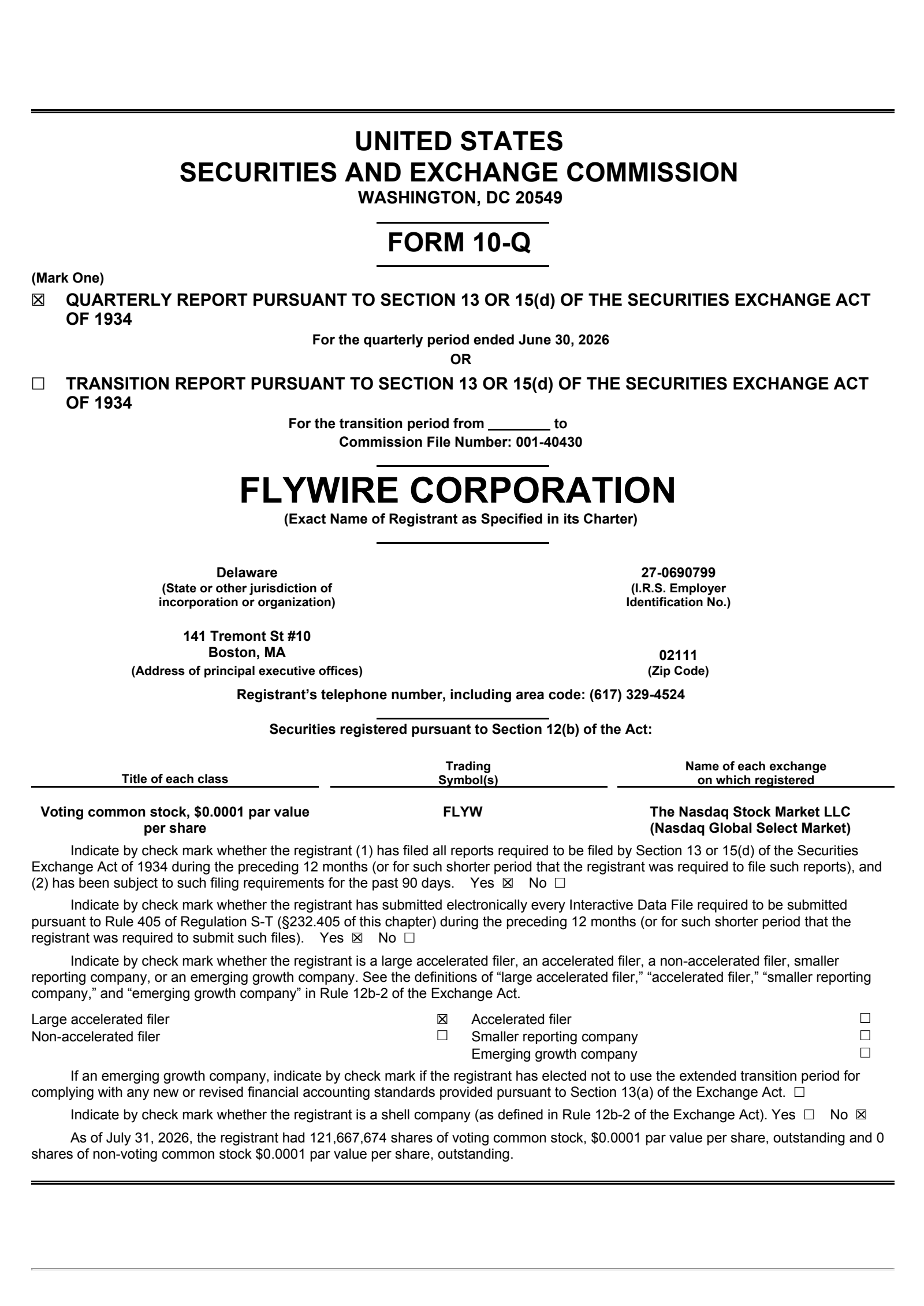 Flywire's Q2 2026 Quarterly report