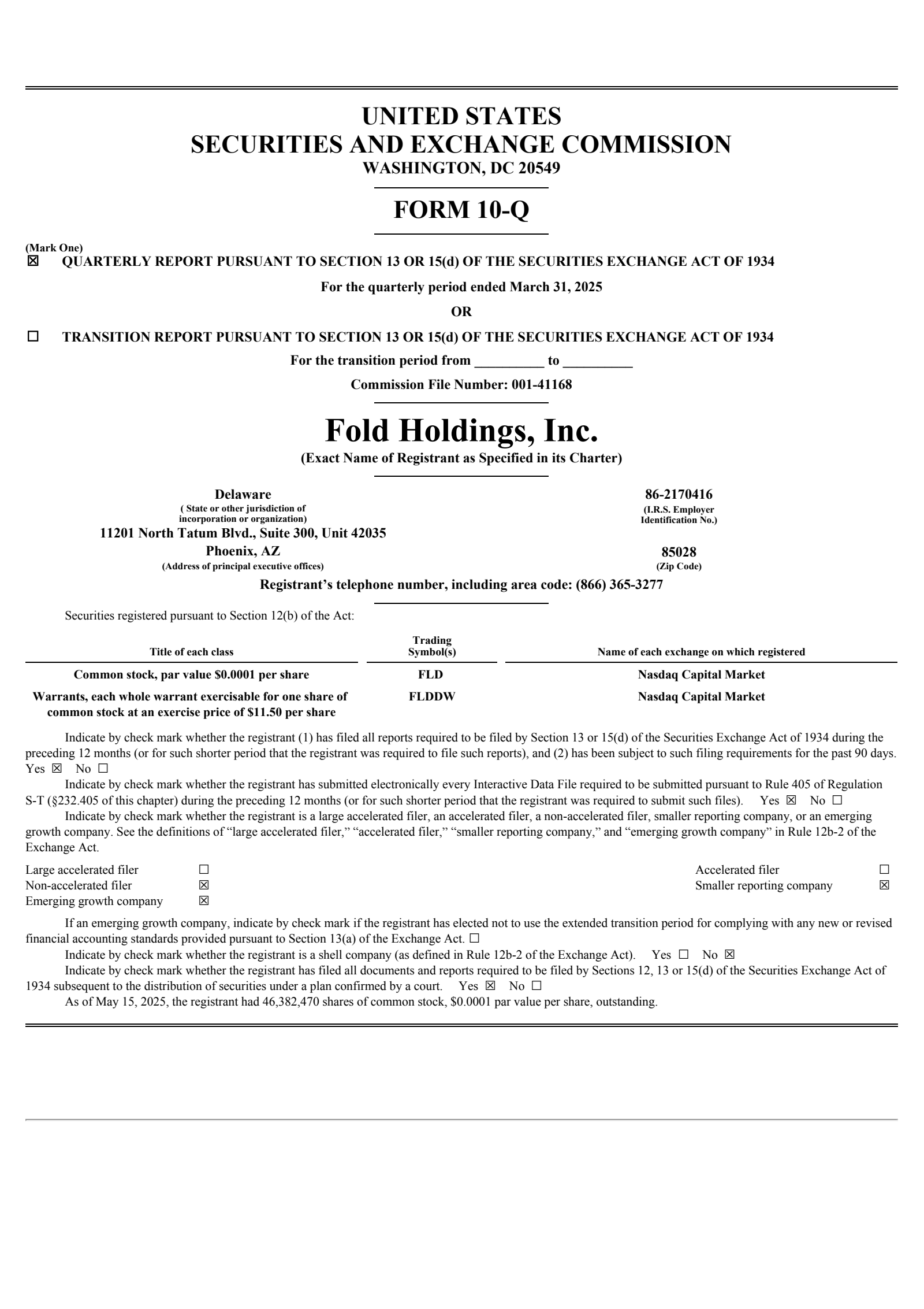 Fold's Q1 2025 Quarterly Report