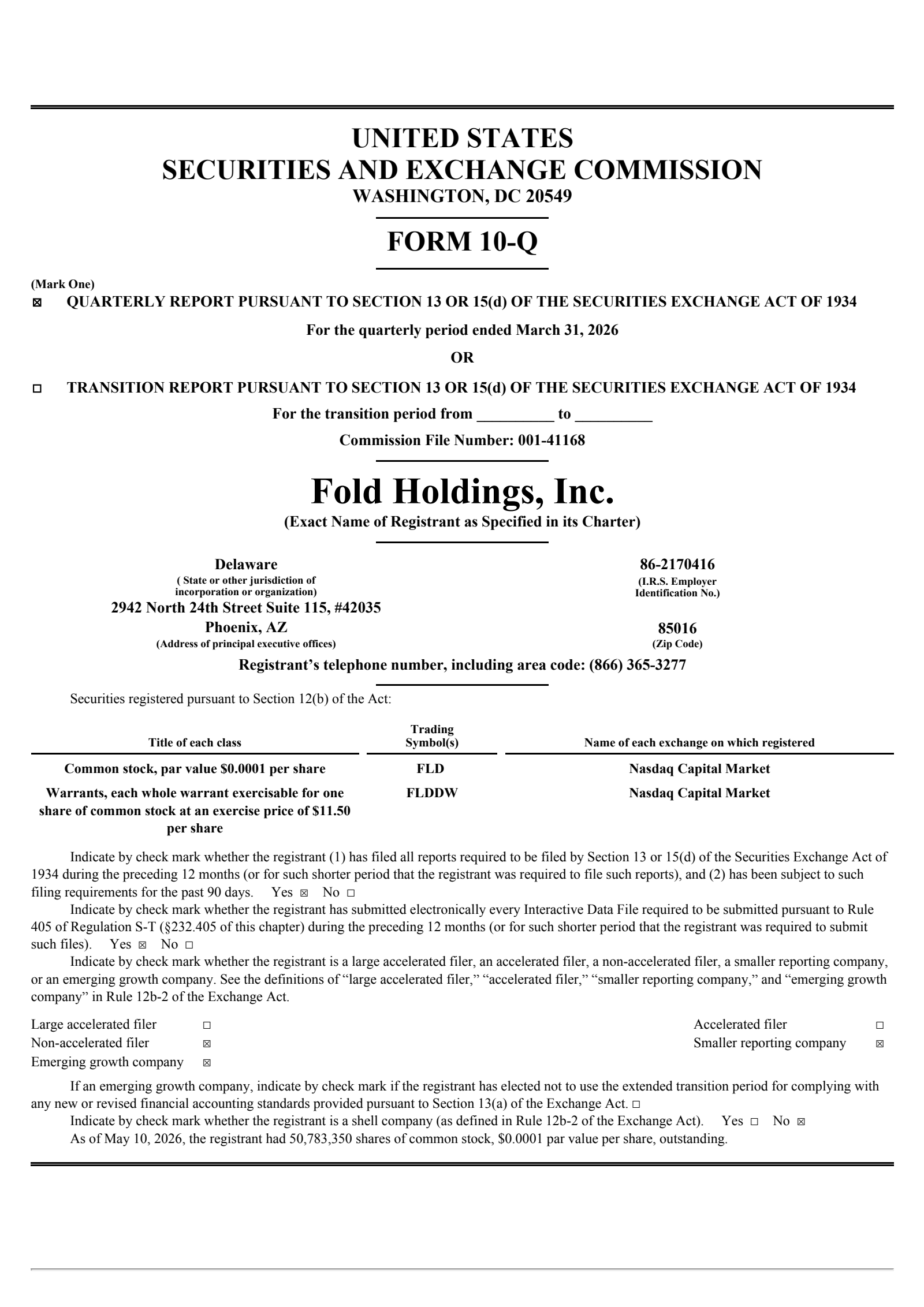Fold's Q1 2026 Quarterly report