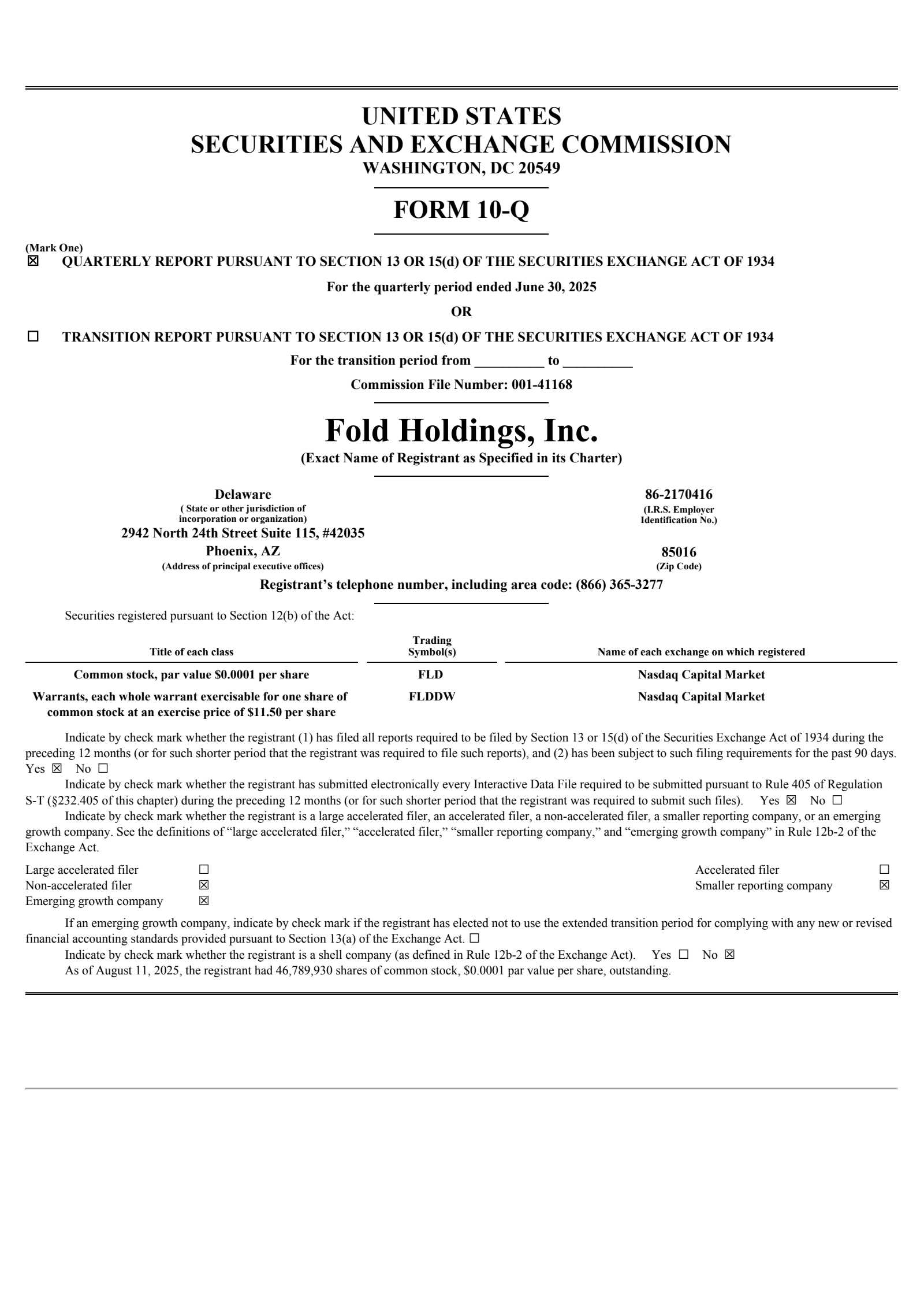 Fold's Q2 2025 Quarterly Report